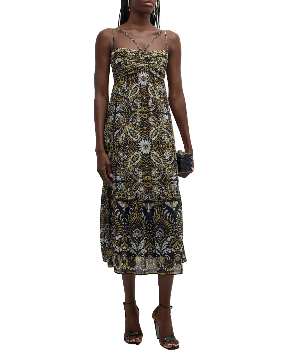 Kobi Halperin Arya Pleated Floral-Print Midi Dress