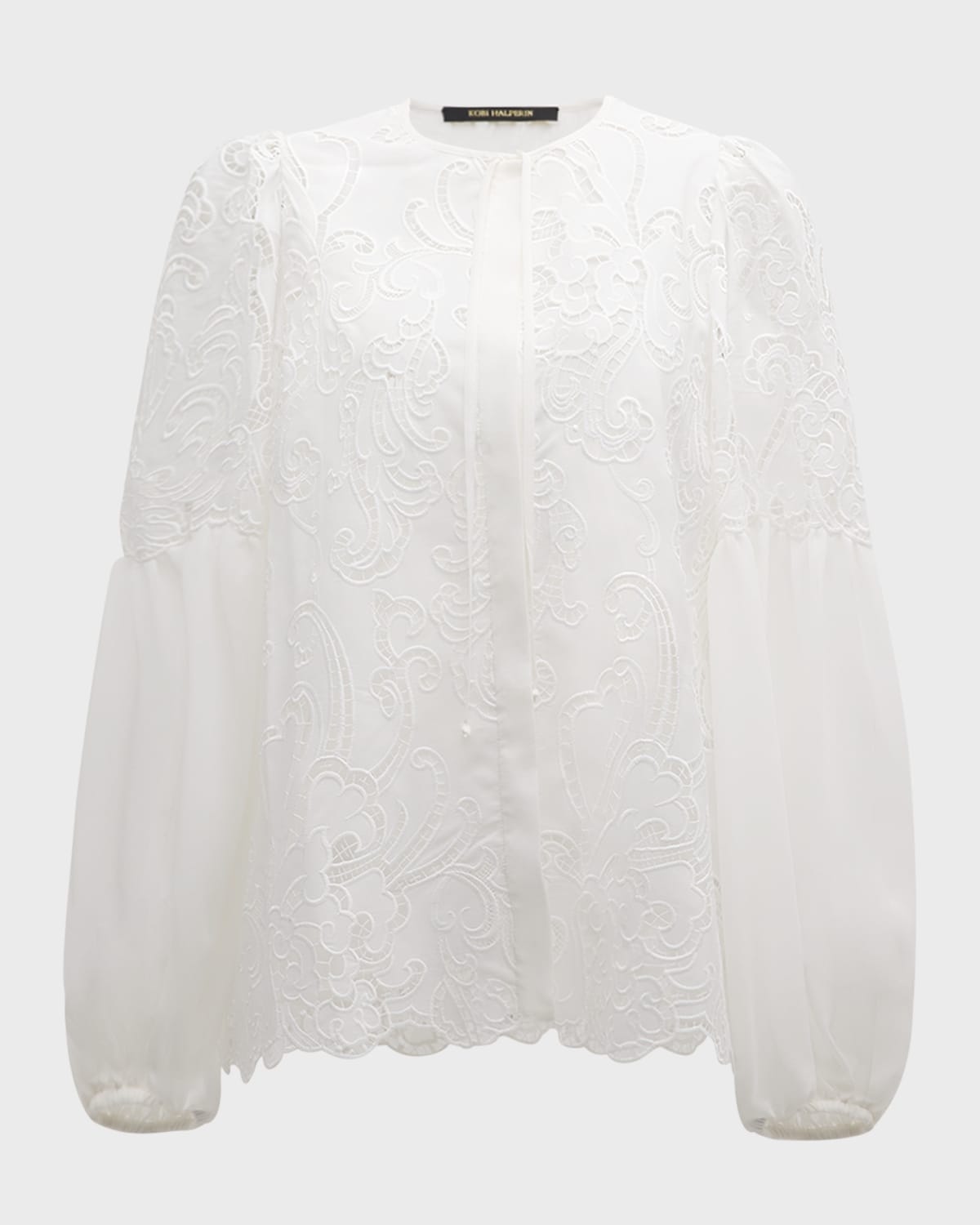 Kobi Halperin Joan Embroidered Cutout Blouse