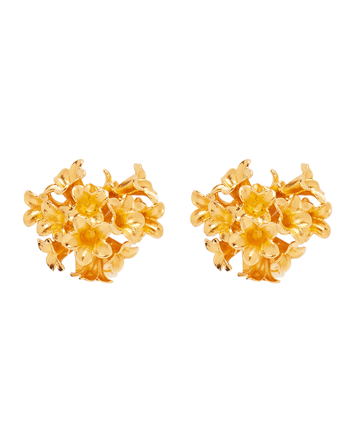 Oscar de la Renta Bouquet of Flowers Button Earrings