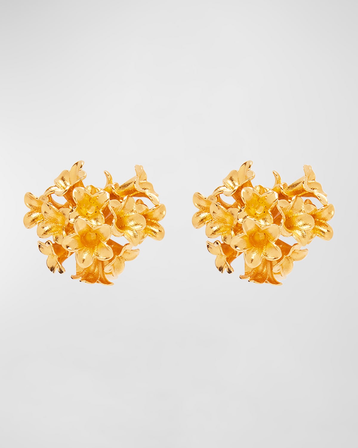 Oscar de la Renta Bouquet of Flowers Button Earrings