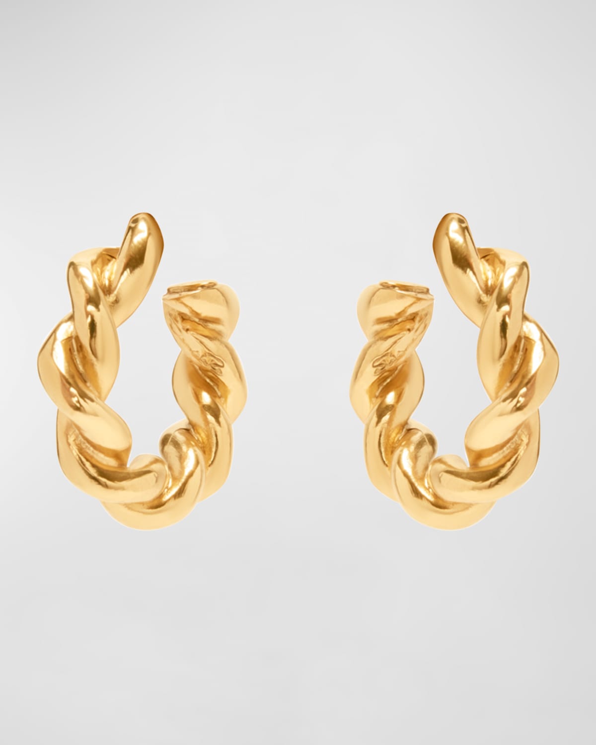Oscar de la Renta Small Solid Rope Hoop Earrings