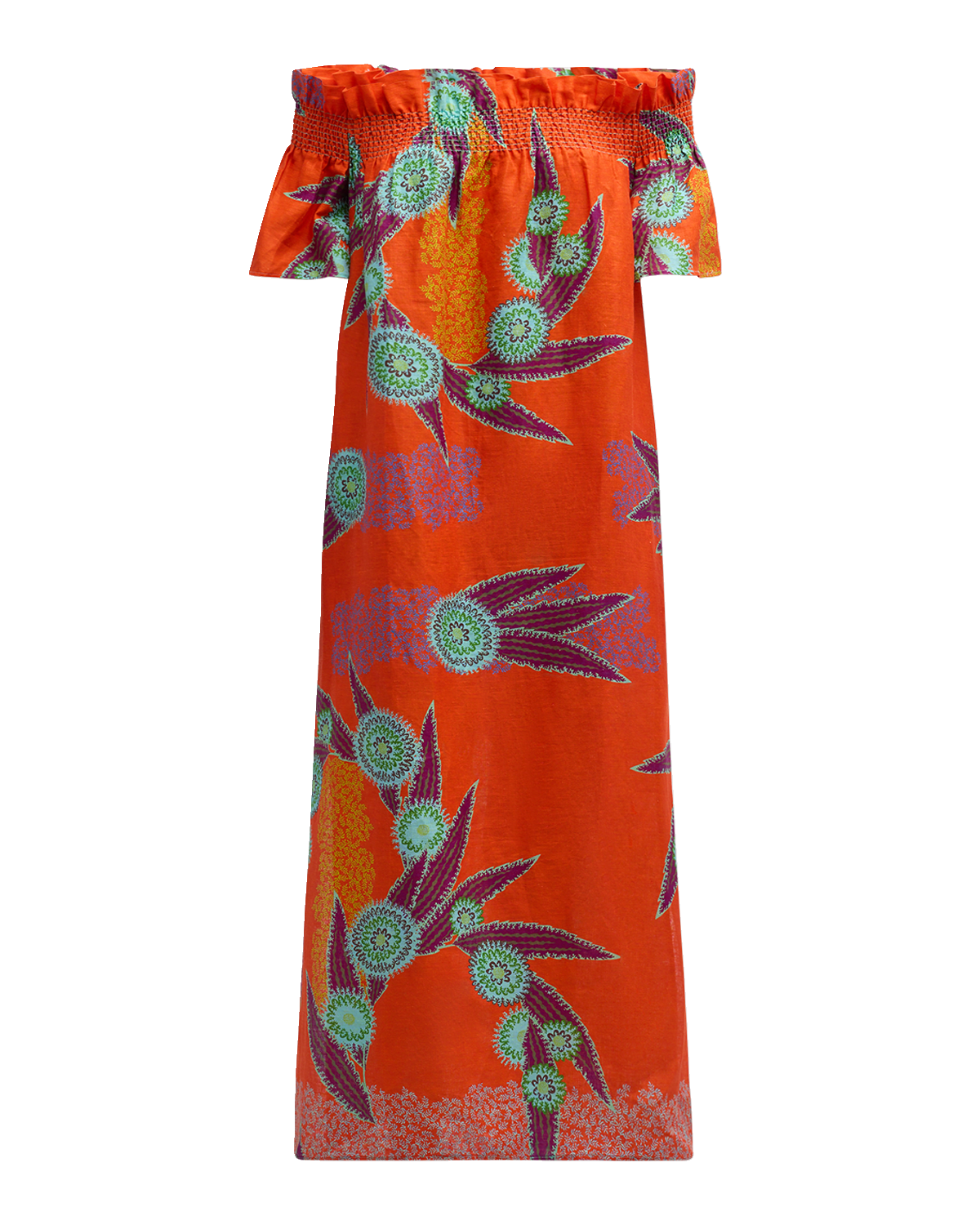 Marie Oliver Lola Off-Shoulder Floral Print Maxi Dress