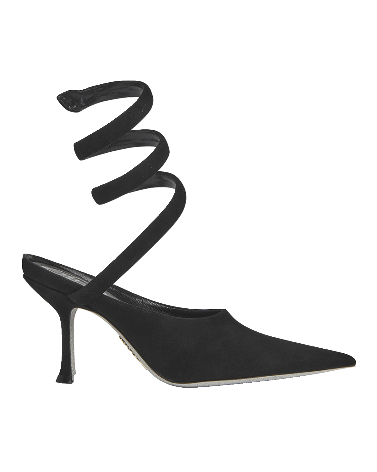 Rene Caovilla Cleopatra Suede Snake-Wrap Pumps