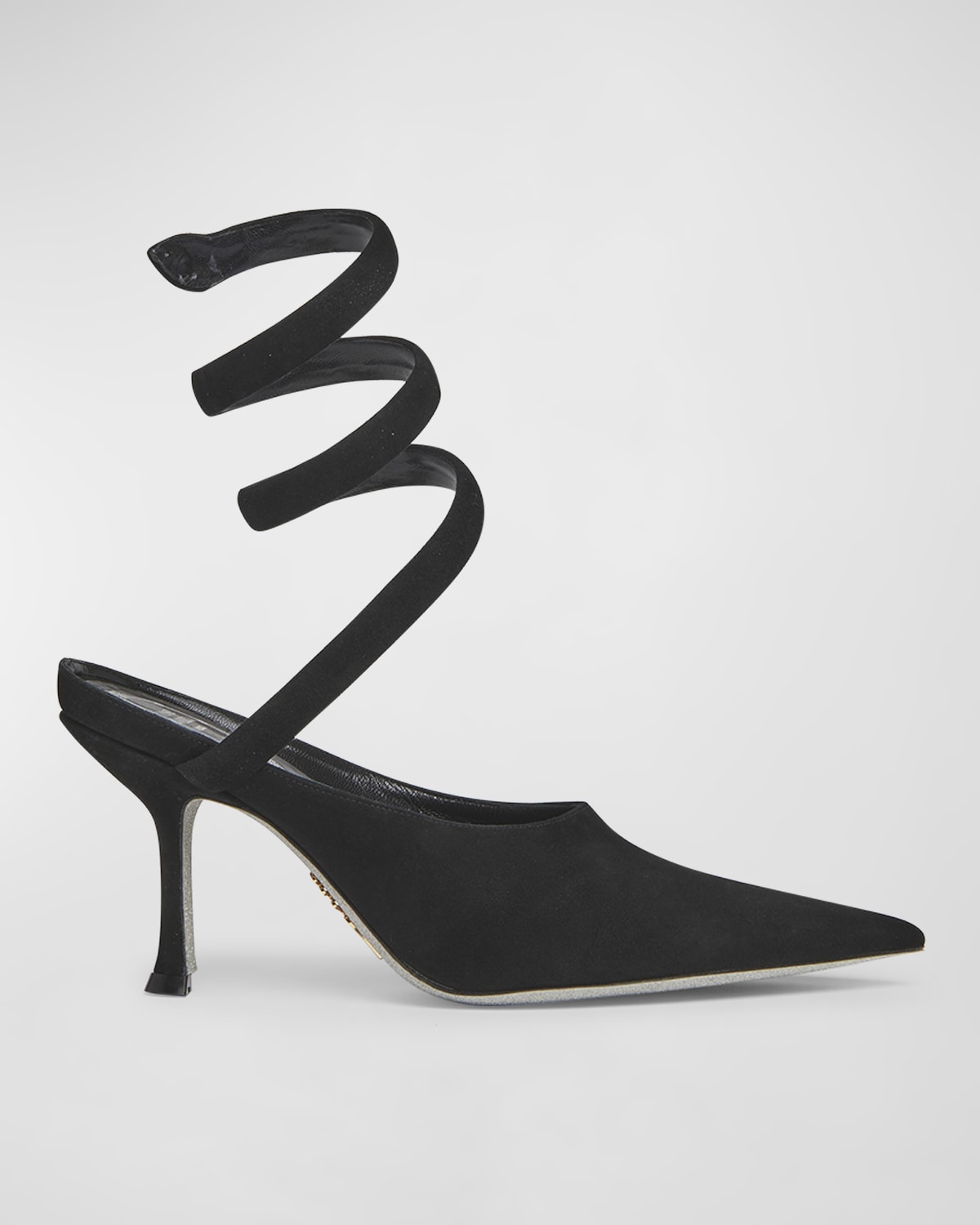 Rene Caovilla Cleopatra Suede Snake-Wrap Pumps