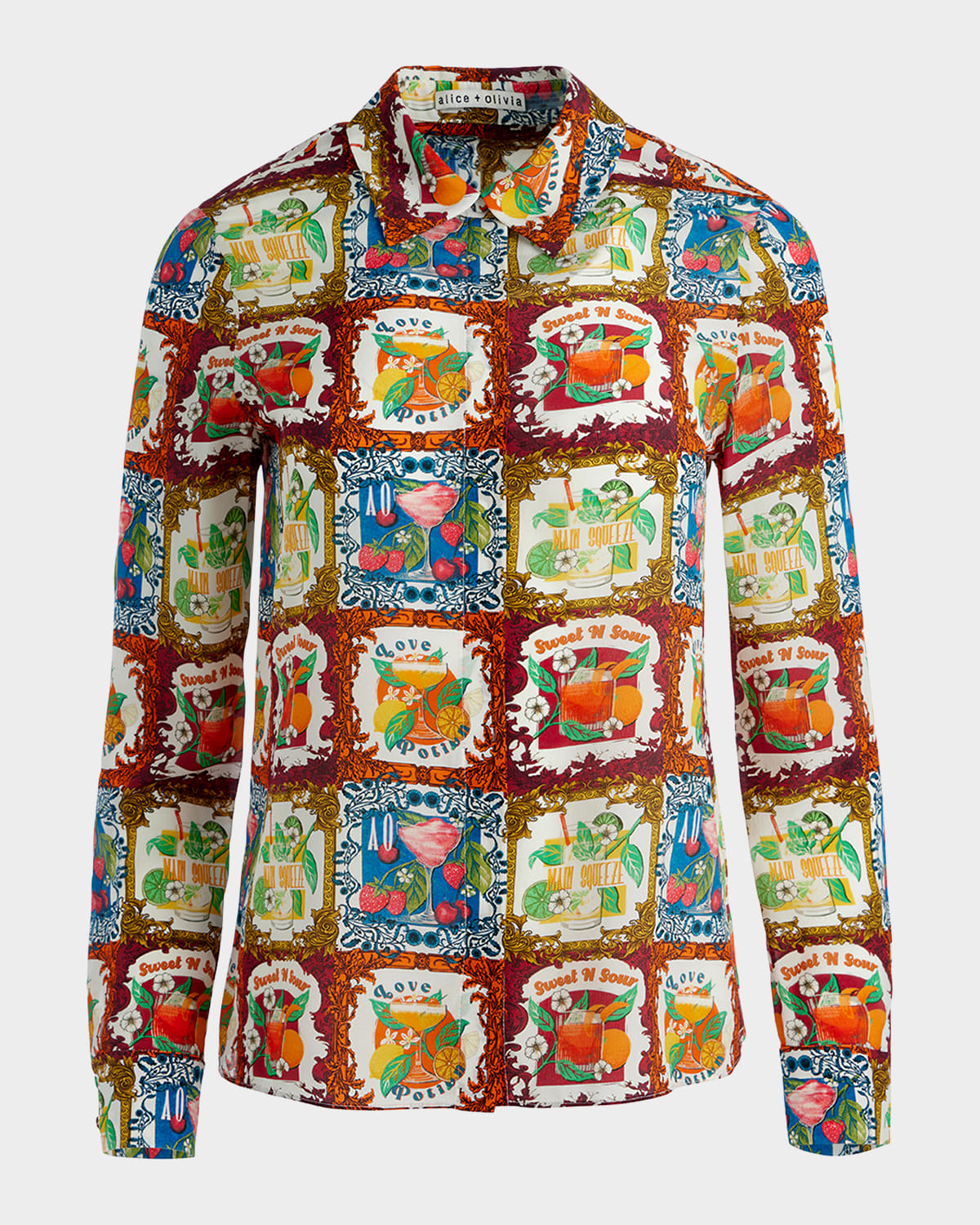 Alice + Olivia A Summer Day Willa Placket Top