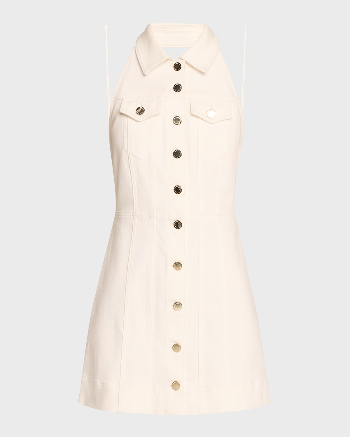 Alice + Olivia Kendall Denim Halter Mini Dress