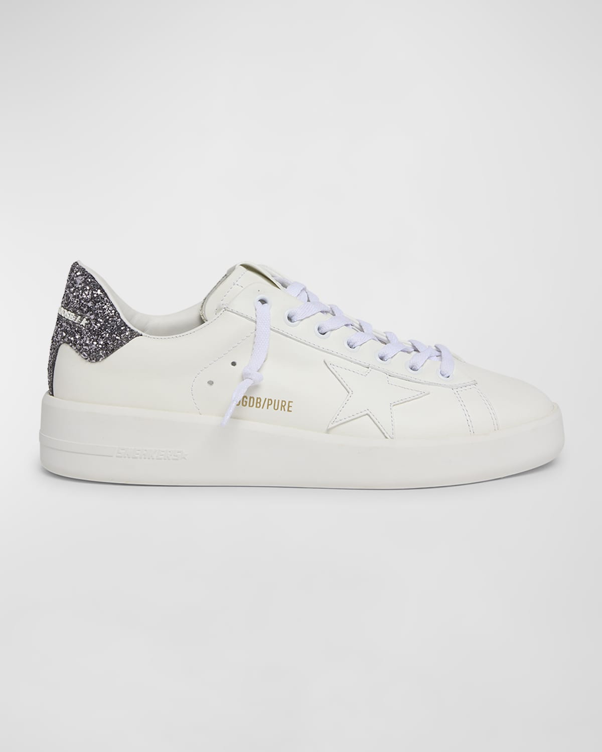 Golden Goose Pure Star Leather Glitter Low-Top Sneakers