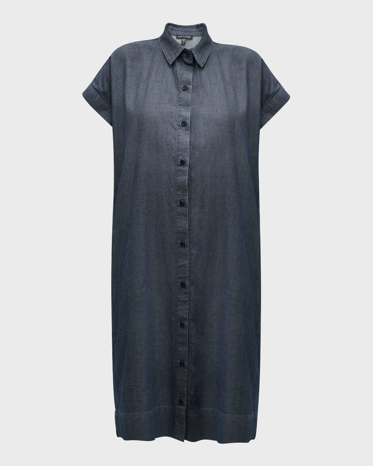 Eileen Fisher Petite Organic Cotton Twill Shift Shirtdress