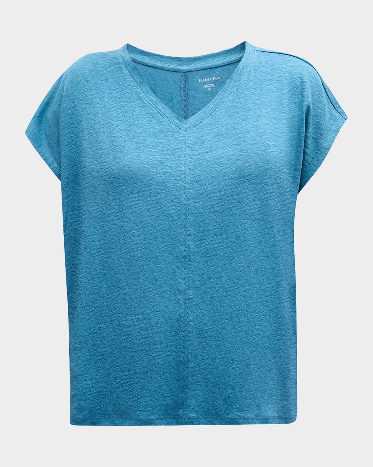 Eileen Fisher V-Neck Organic Linen Jersey Tee
