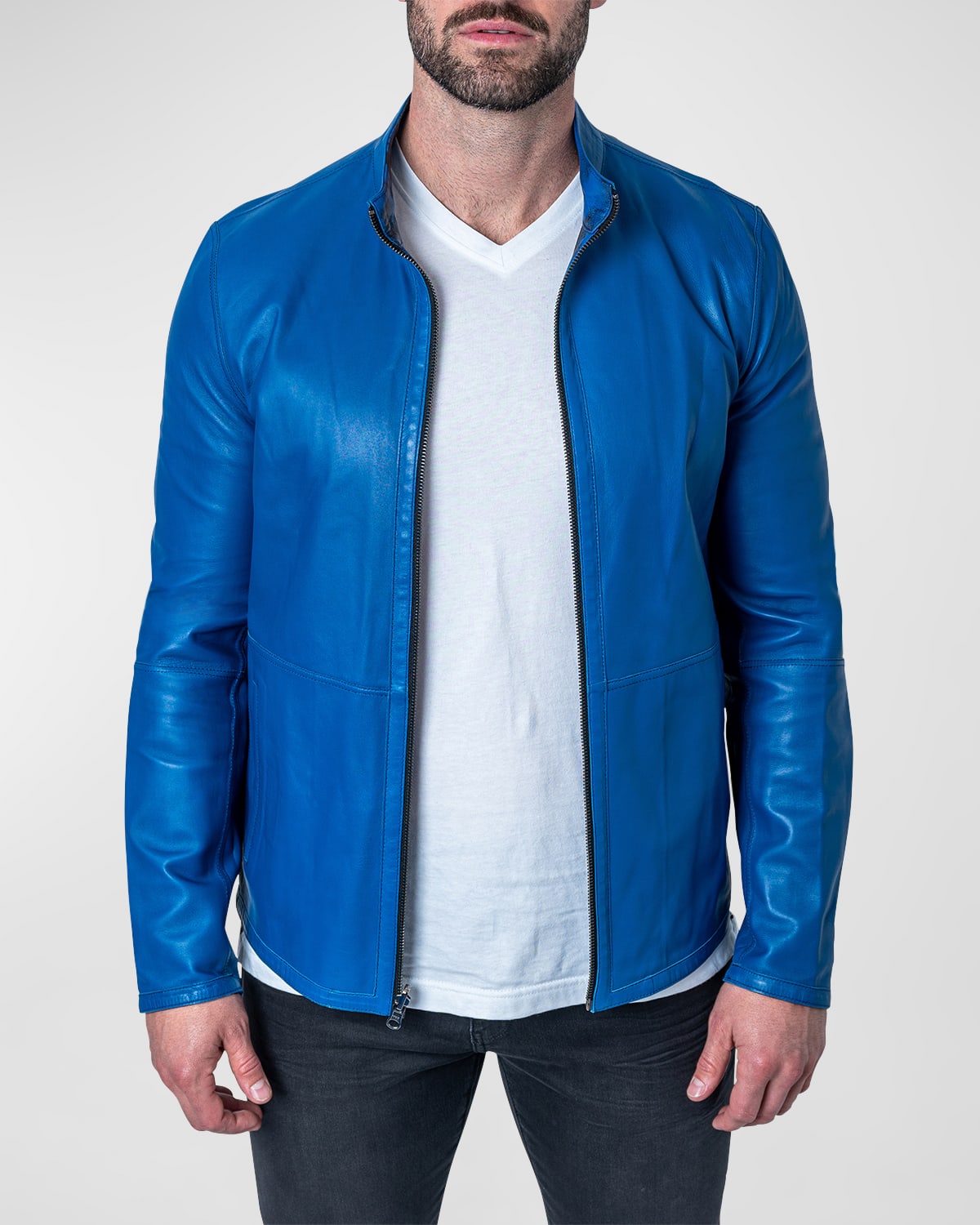 Maceoo Men's Reversible Leather Lab Jacket