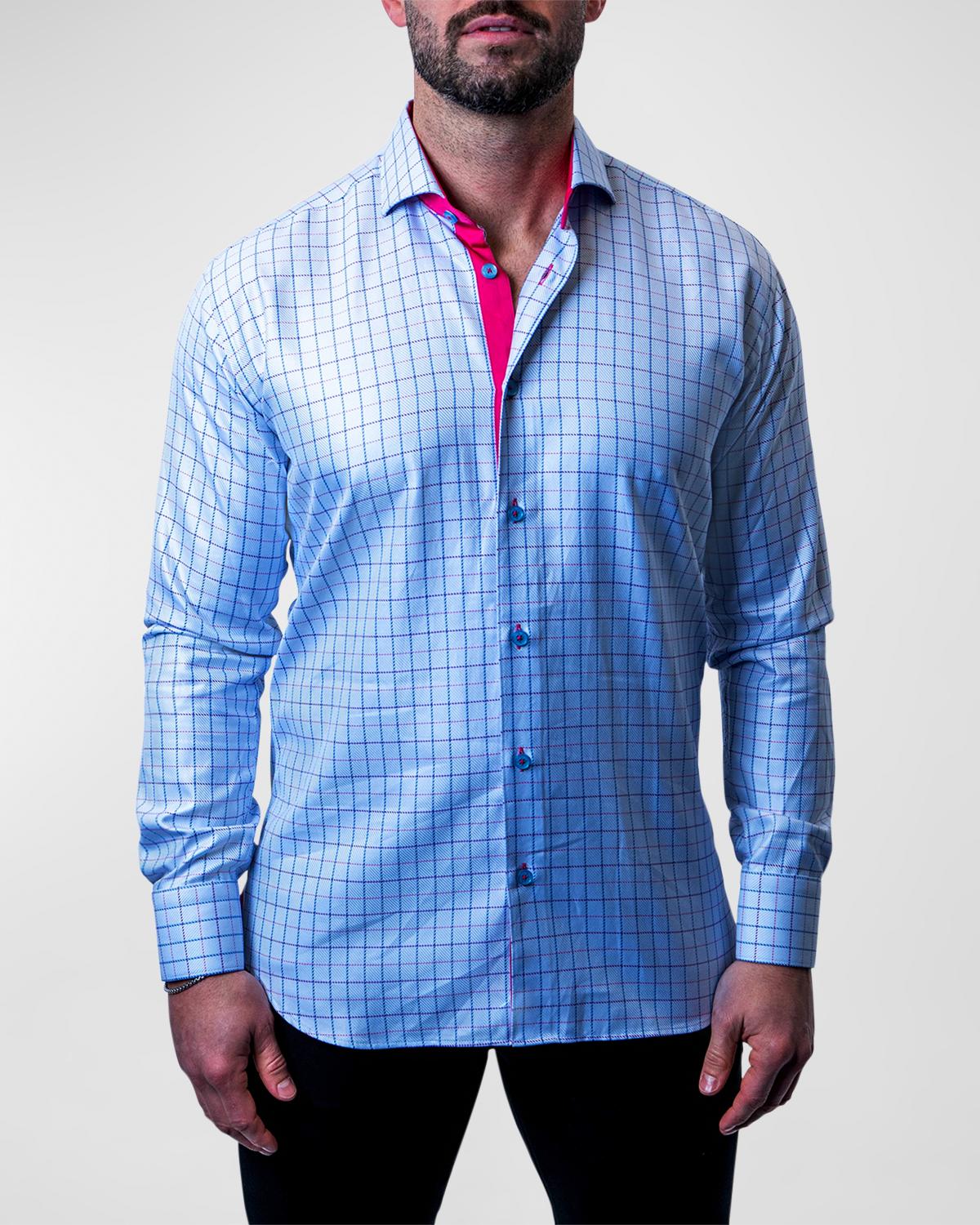 Maceoo Men's Einstein Check Dress Shirt