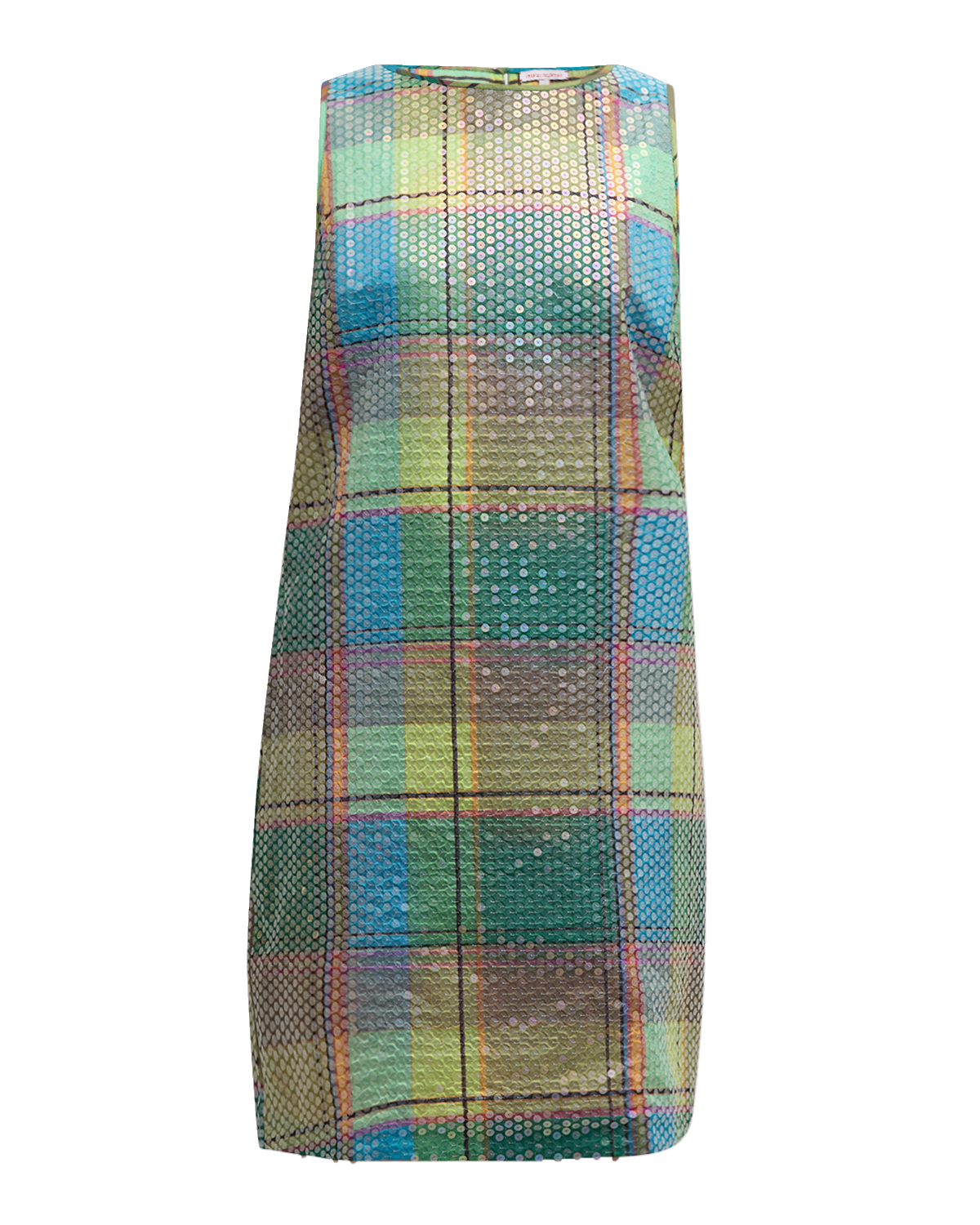 Frances Valentine Plaid Sequin Mini Shift Dress