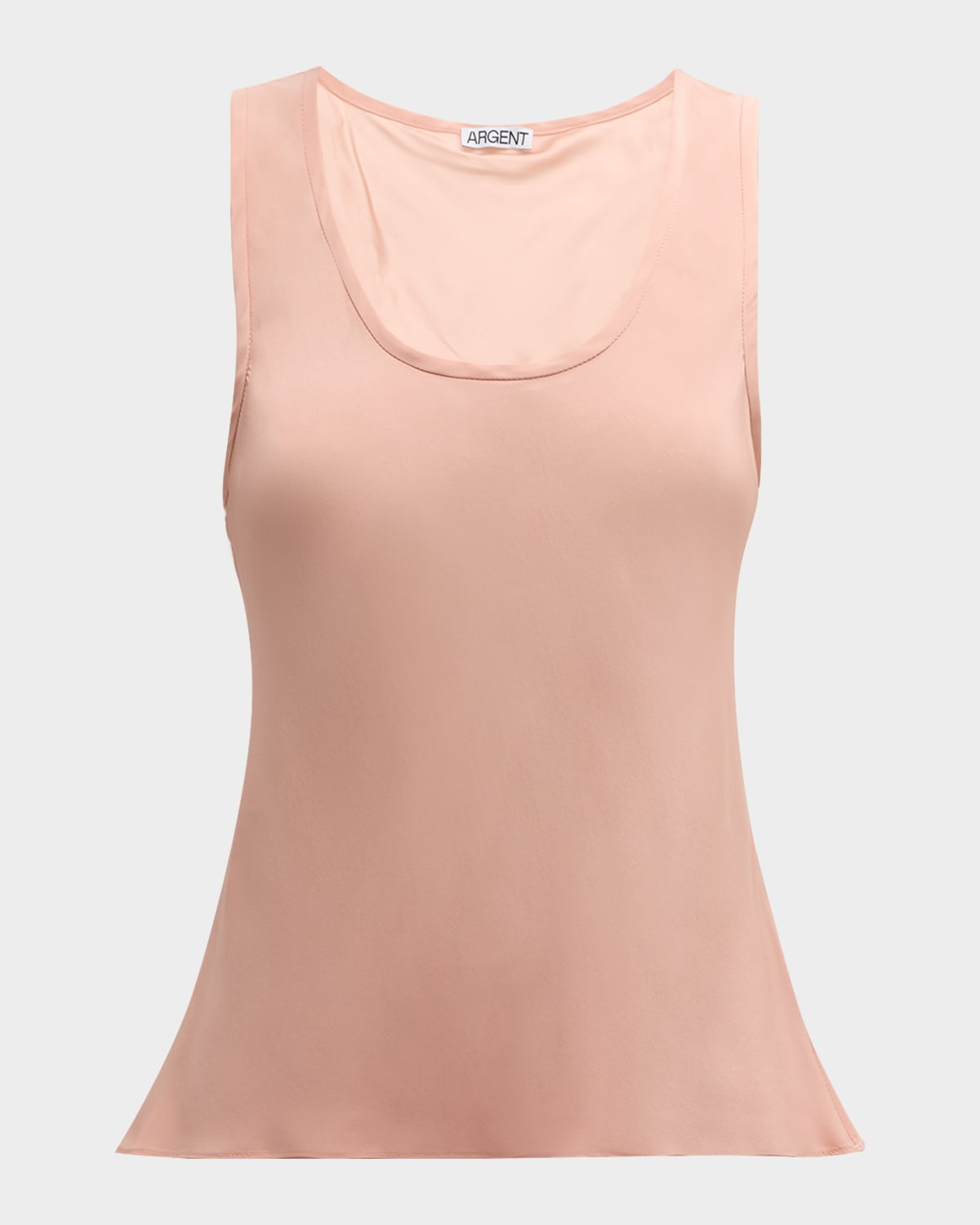 ARGENT Scoop-Neck Matte Silk Charmeuse Tank