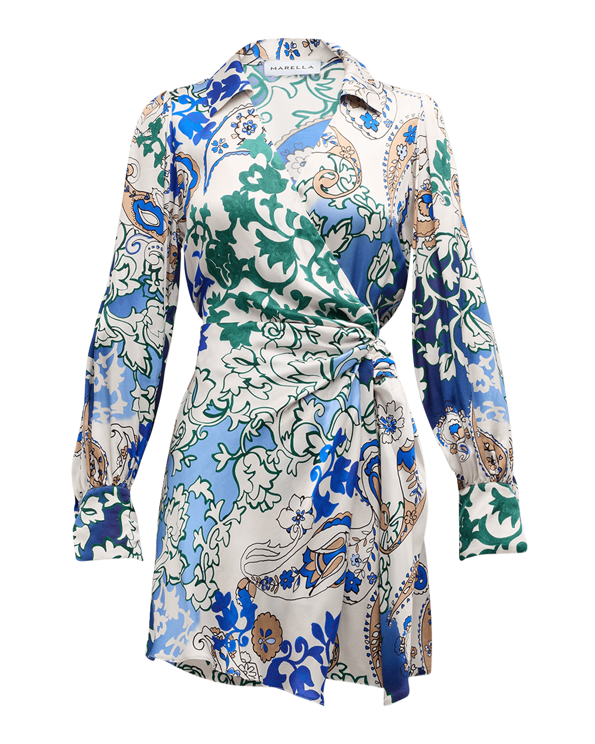 Marella Bina Paisley-Print Mini Wrap Dress