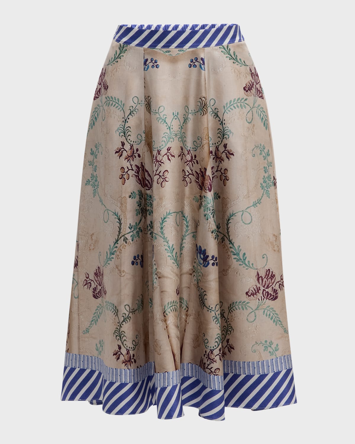 Pierre-Louis Mascia A-Line Floral Jacquard Midi Skirt