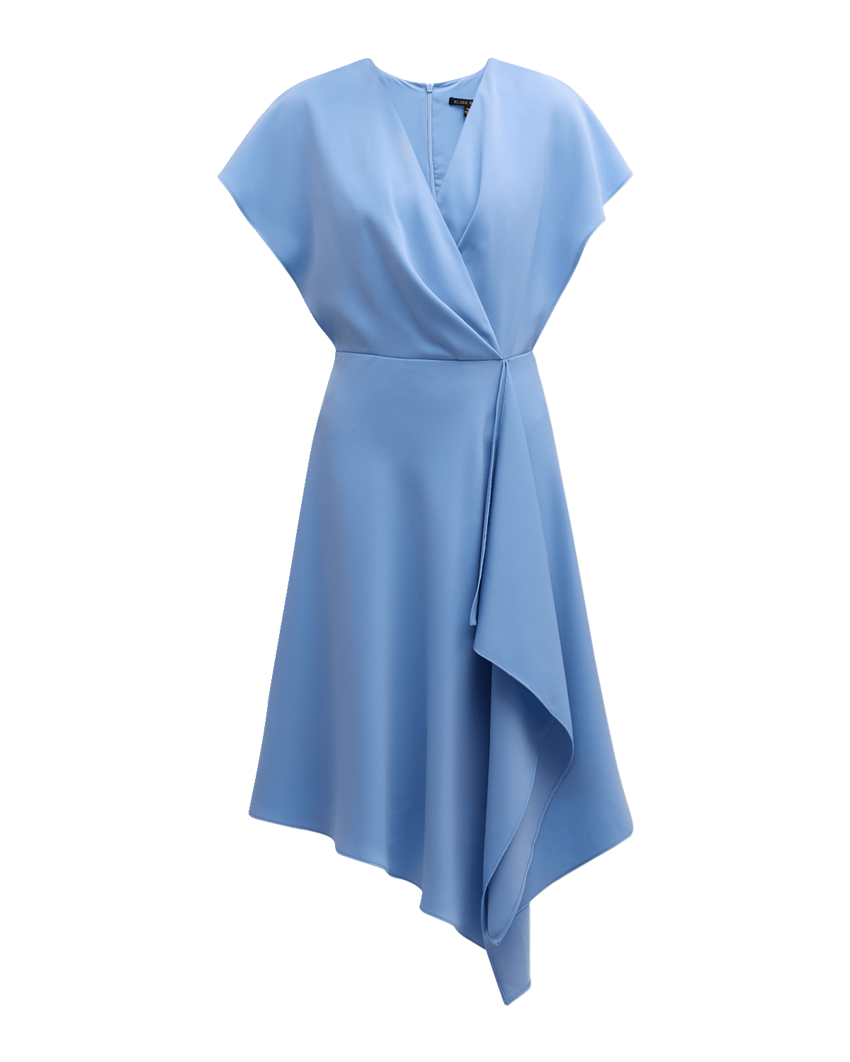 Black Halo Marley Draped Dolman-Sleeve Midi Dress