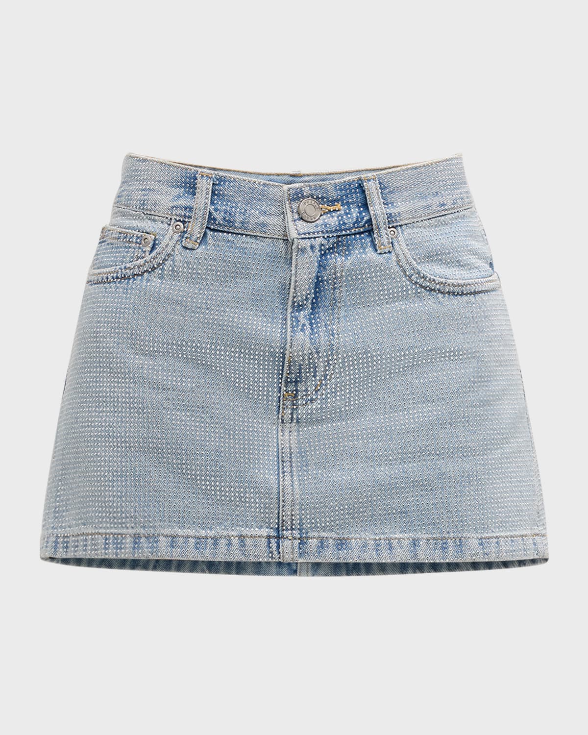 PURPLE Denim Hotfix Mini Skirt