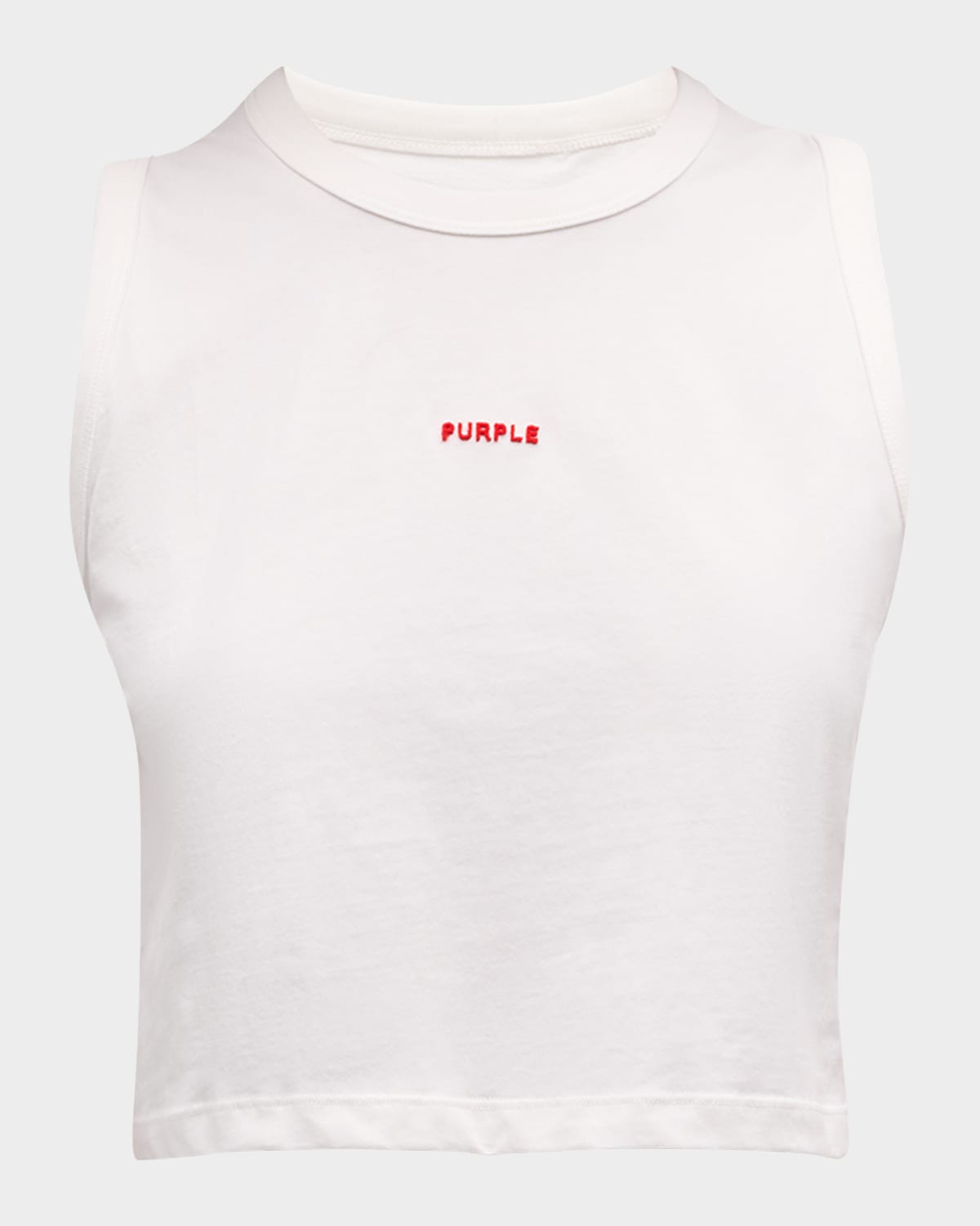 PURPLE Logo Cropped Jersey Muscle Tee