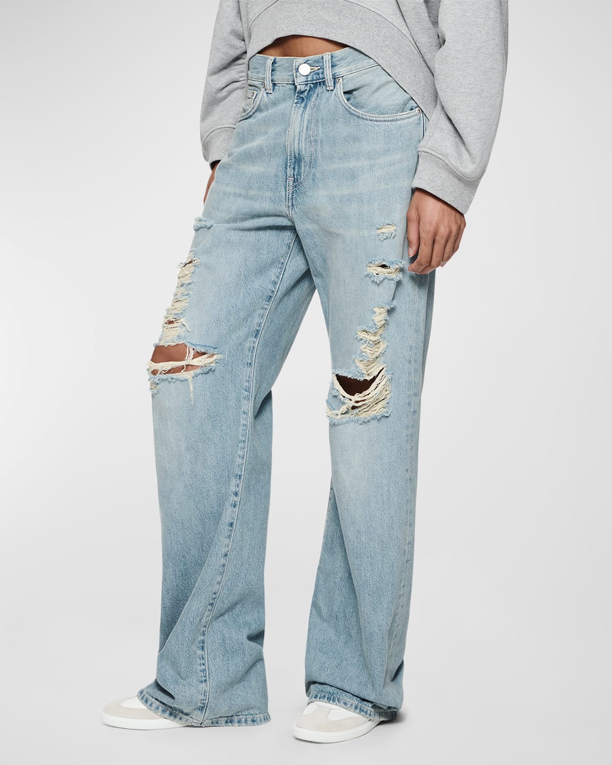 PURPLE Wide-Leg Destroyed Jeans