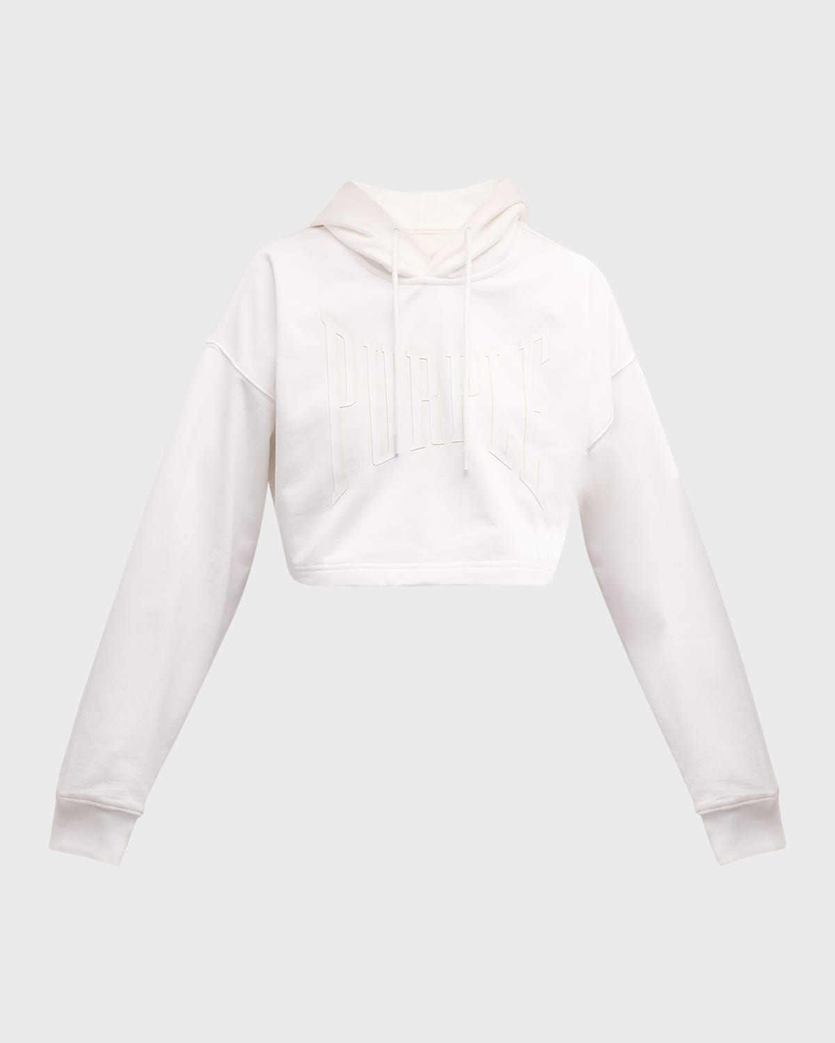 PURPLE Cropped Logo Hoodie