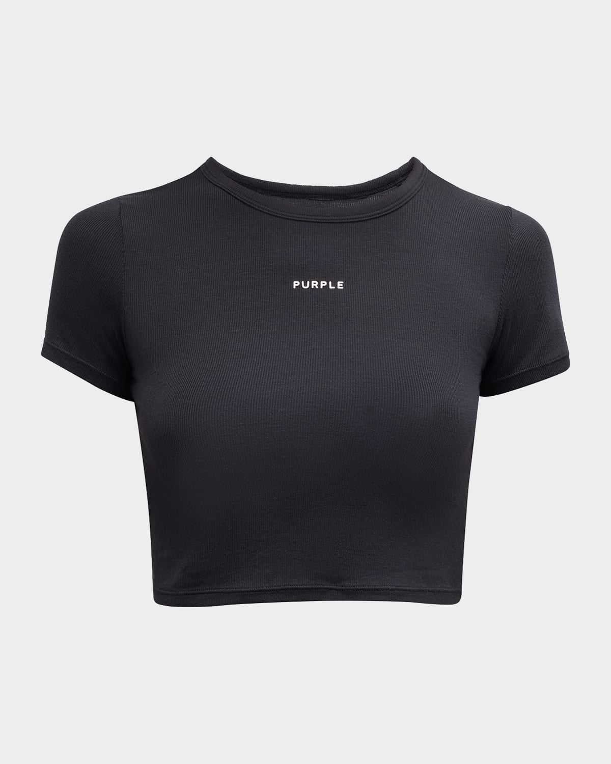 PURPLE Ribbed Crewneck Baby Tee