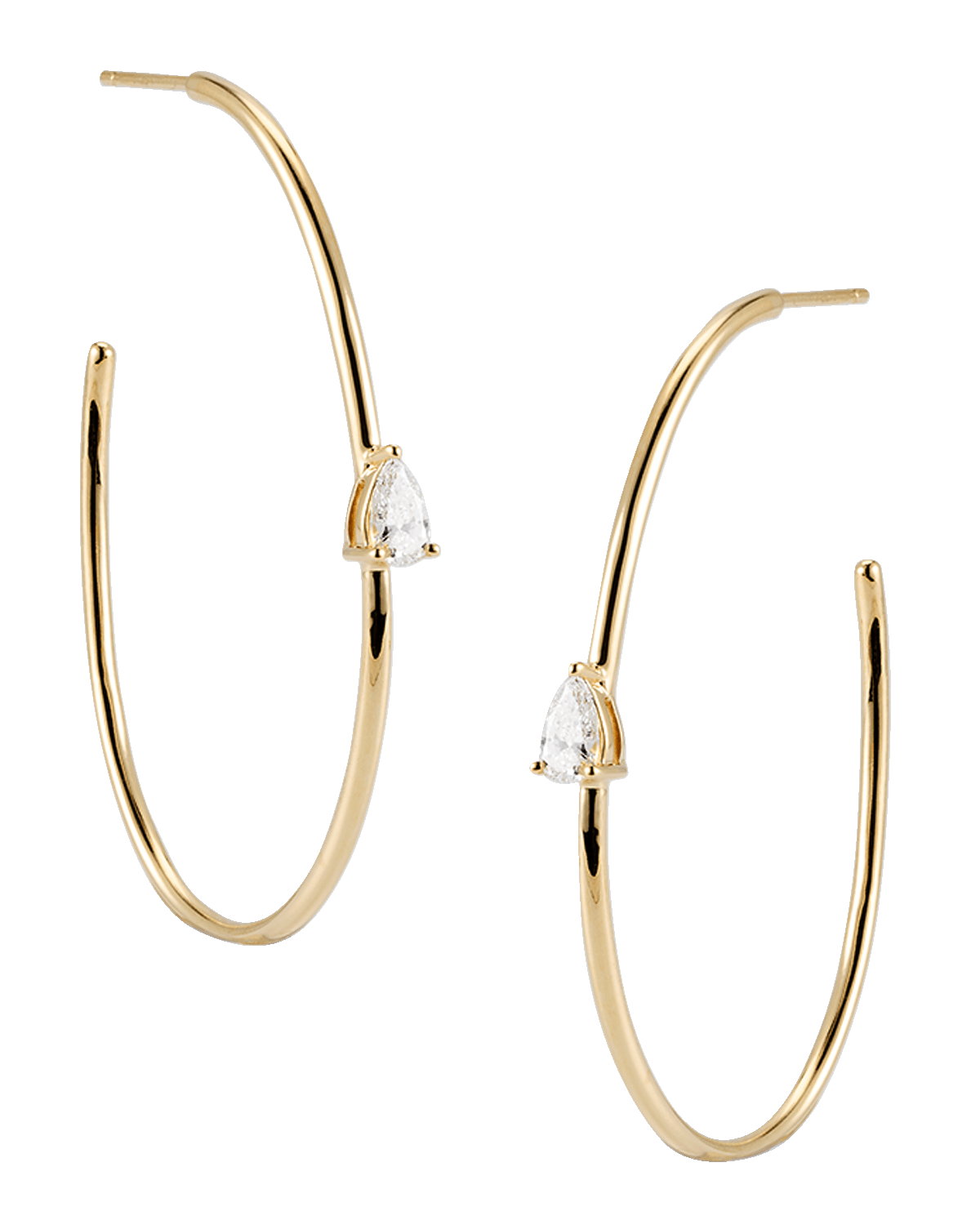 Anita Ko 18K Yellow Gold Pear Diamond Hoop Earrings