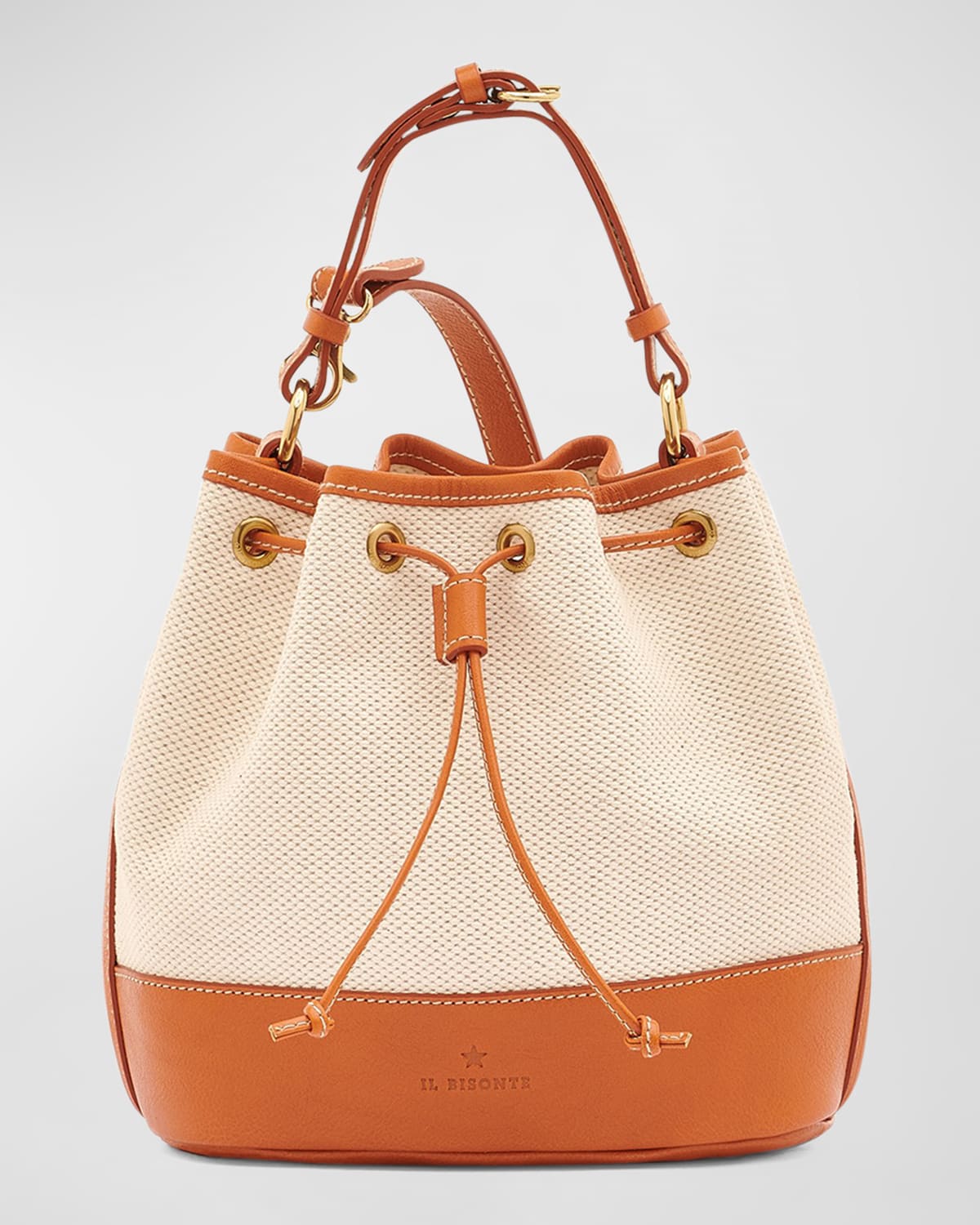 Il Bisonte Marini Drawstring Canvas Bucket Bag