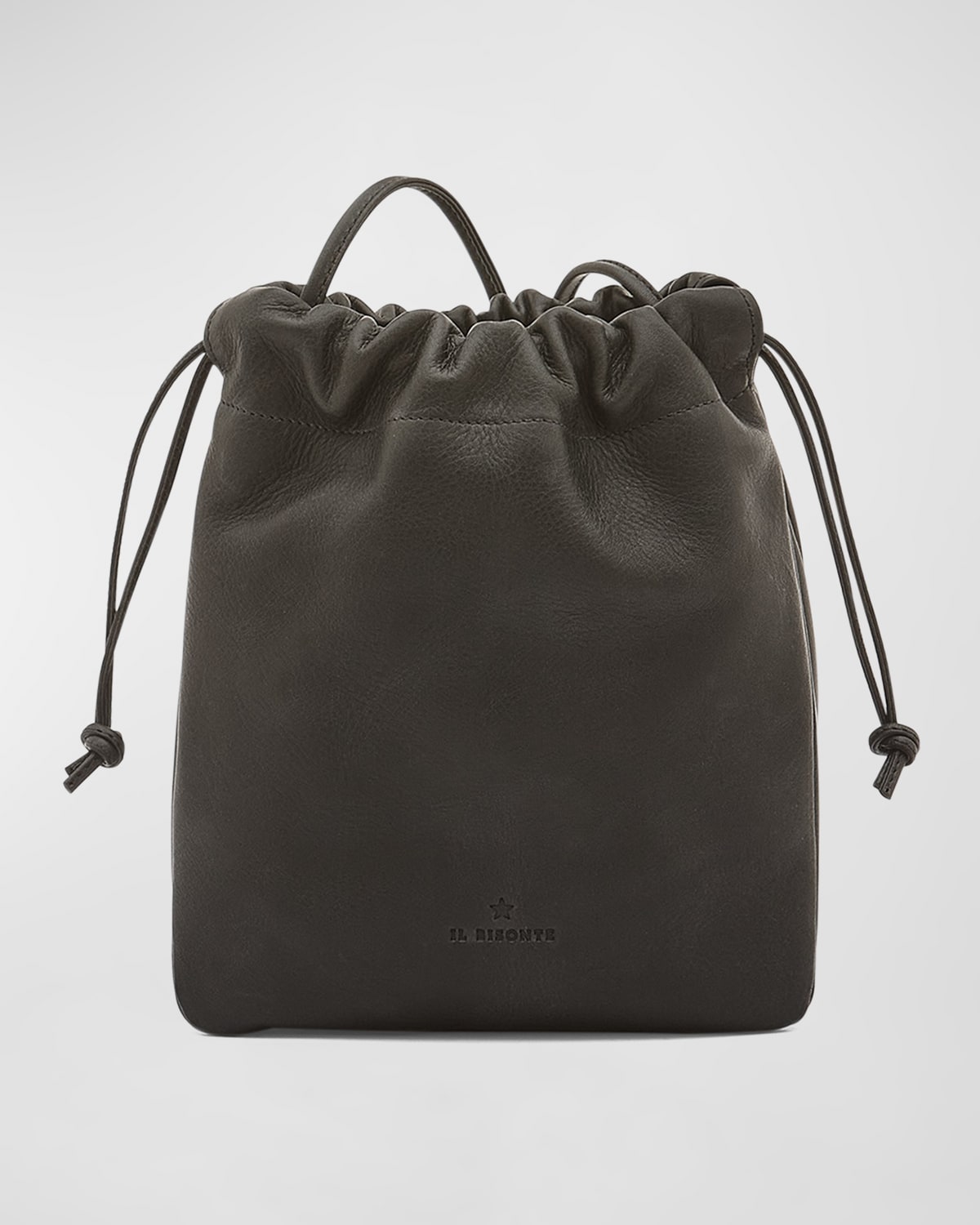 Il Bisonte Bellini Drawstring Leather Bucket Bag