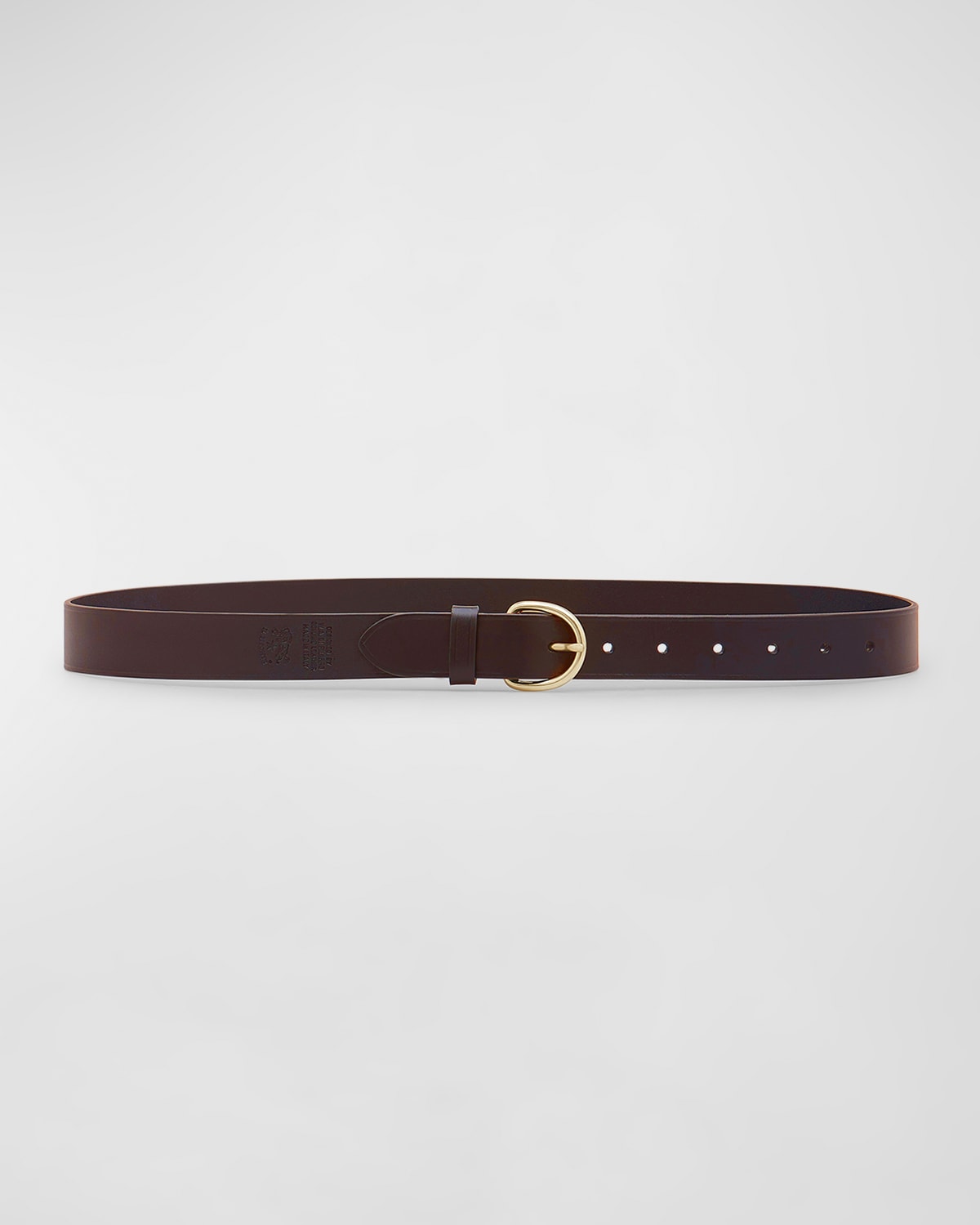 Il Bisonte Classic Calf Leather Buckle Belt