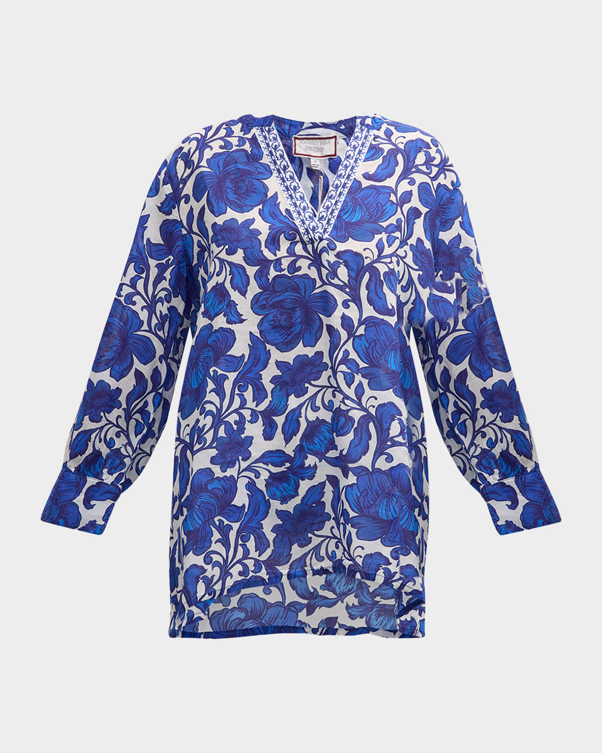 Johnny Was Voyager Floral-Print High-Low Tunic