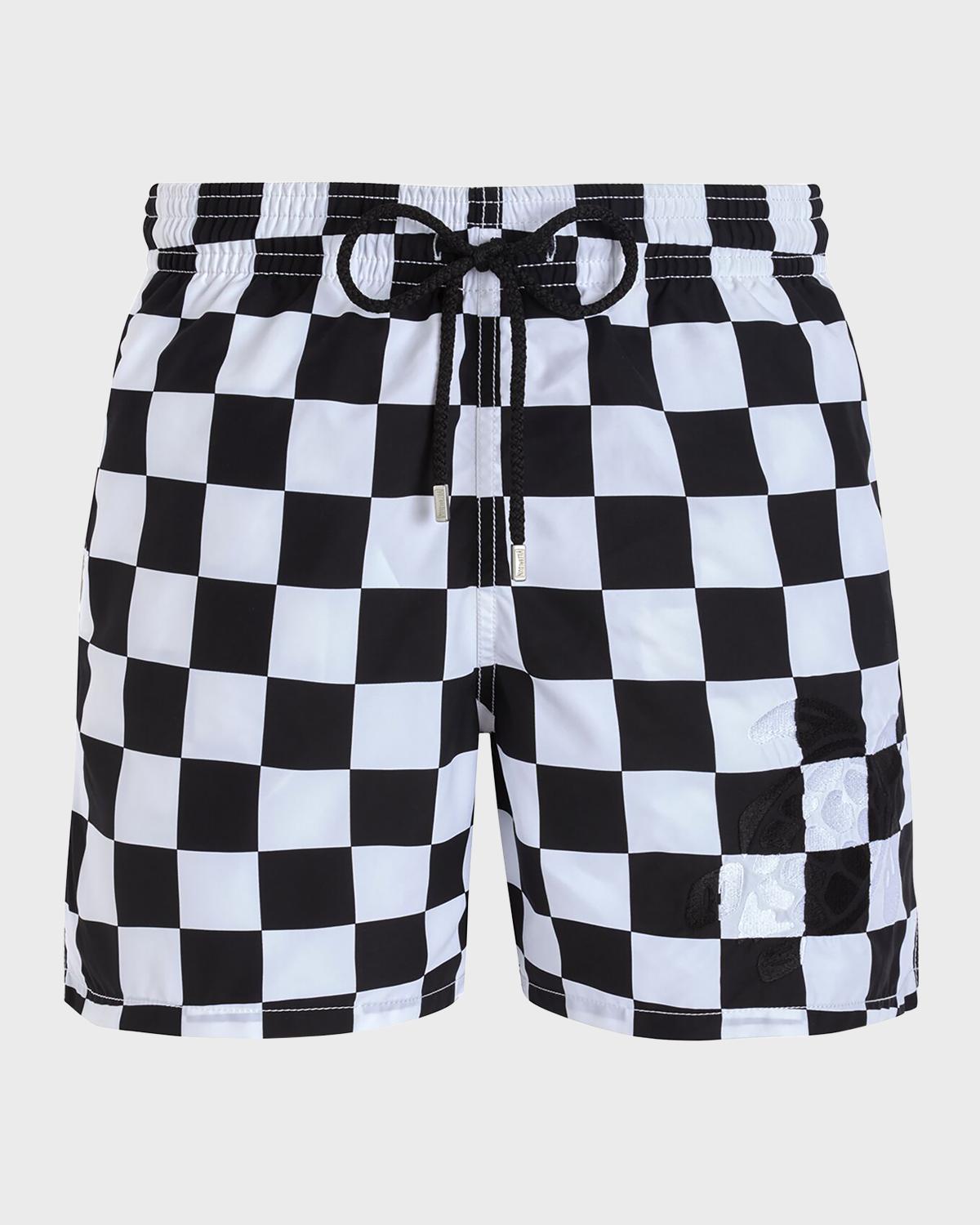 Vilebrequin Men's Damier Check Swim Trunks