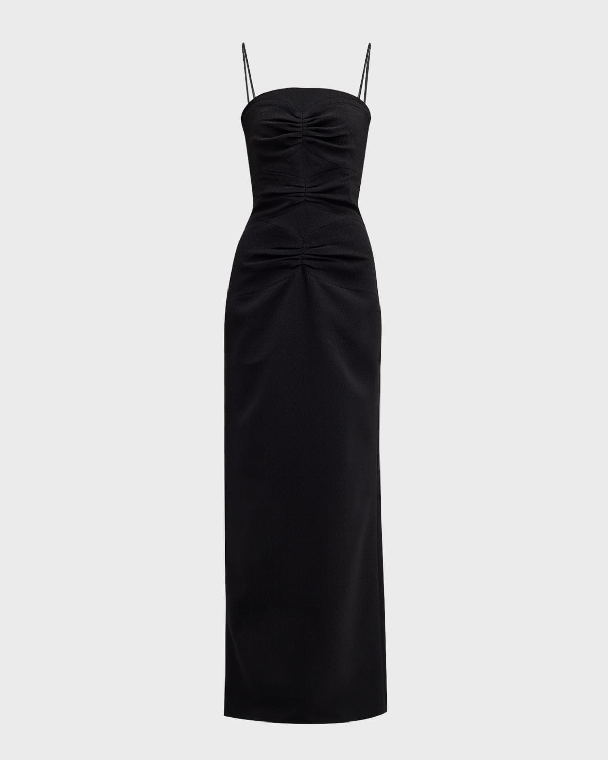 E.Stott Wallis Ruched Strapless Column Gown