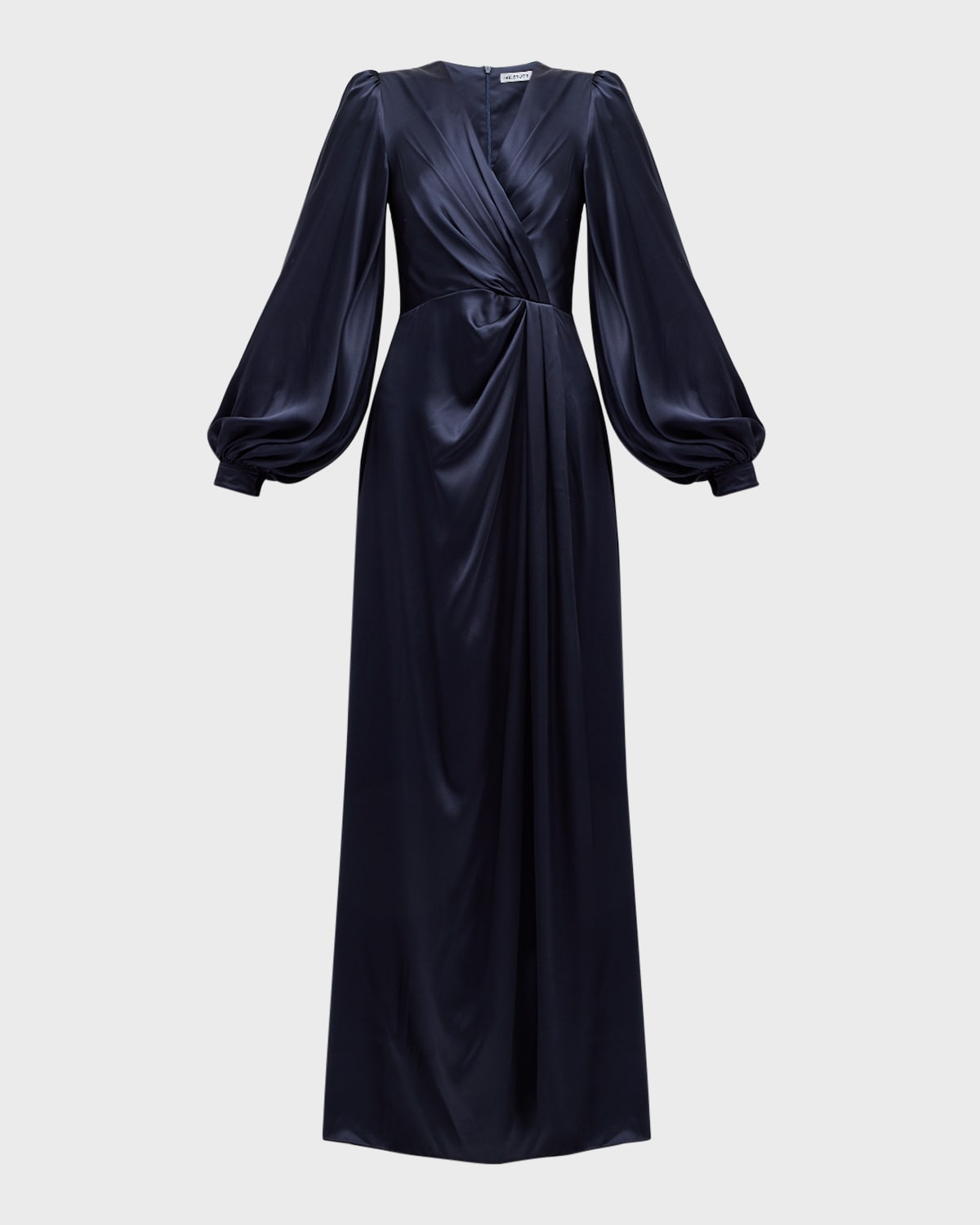 E.Stott Eden Pleated Balloon-Sleeve Silk Gown