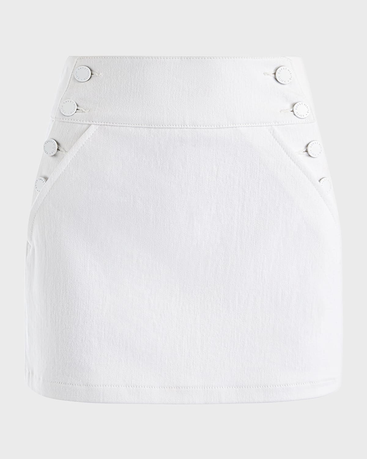 Alice + Olivia Donald High-Rise Side Button Mini Skirt