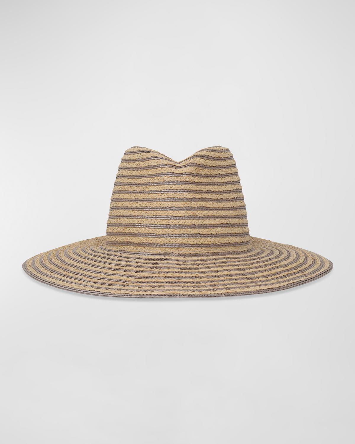 Gigi Burris Jeanne Striped Straw Fedora