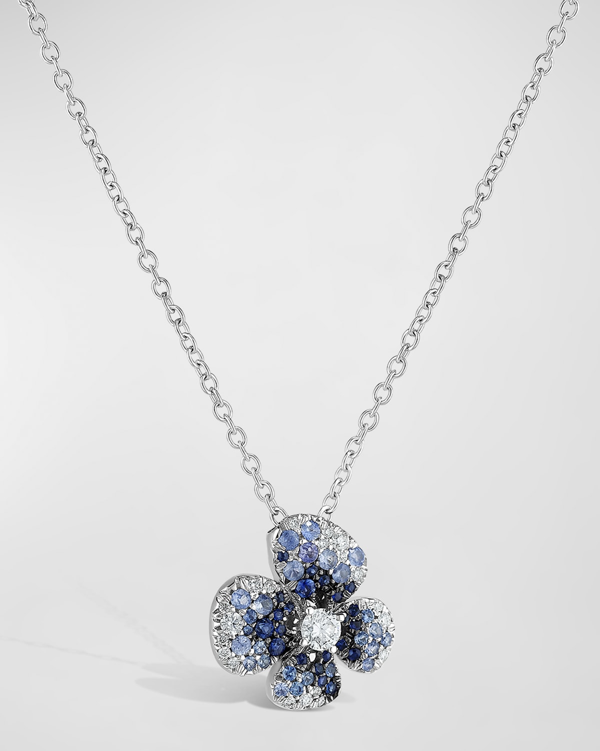 Miseno Ischia 18K White Gold Blue Sapphire and Diamond Pendant