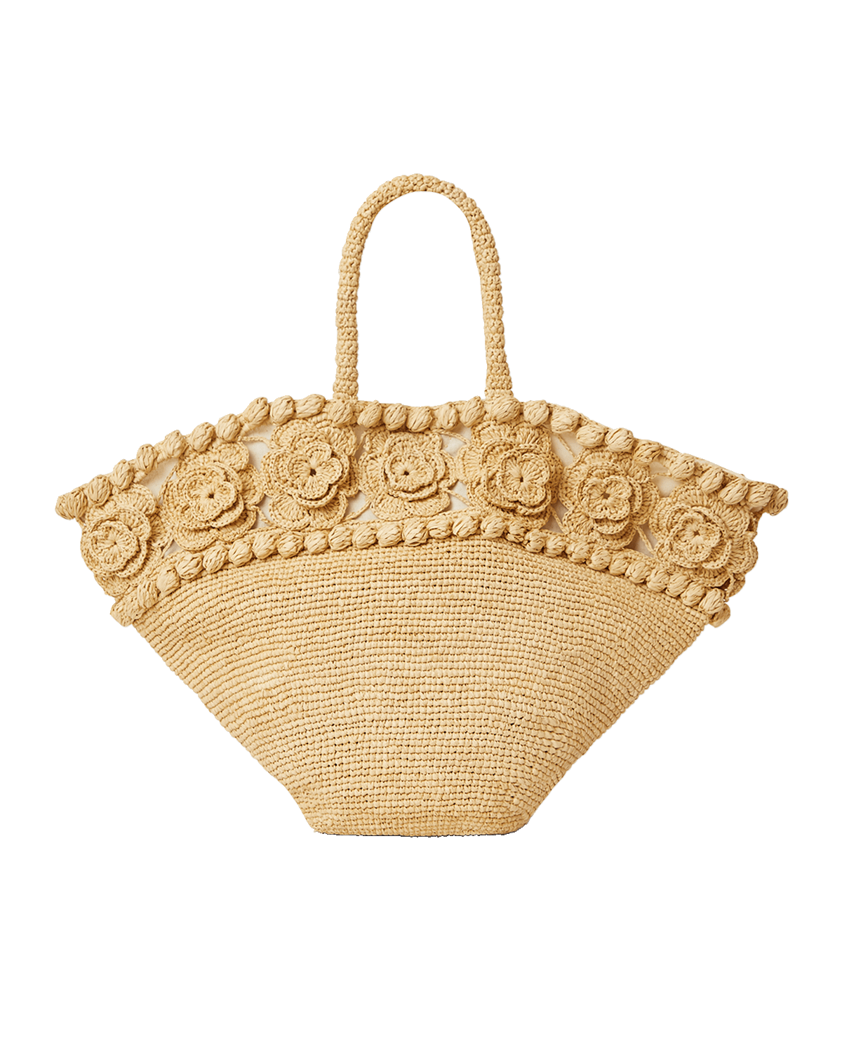 BTB Los Angeles Vienna Flower Straw Tote Bag