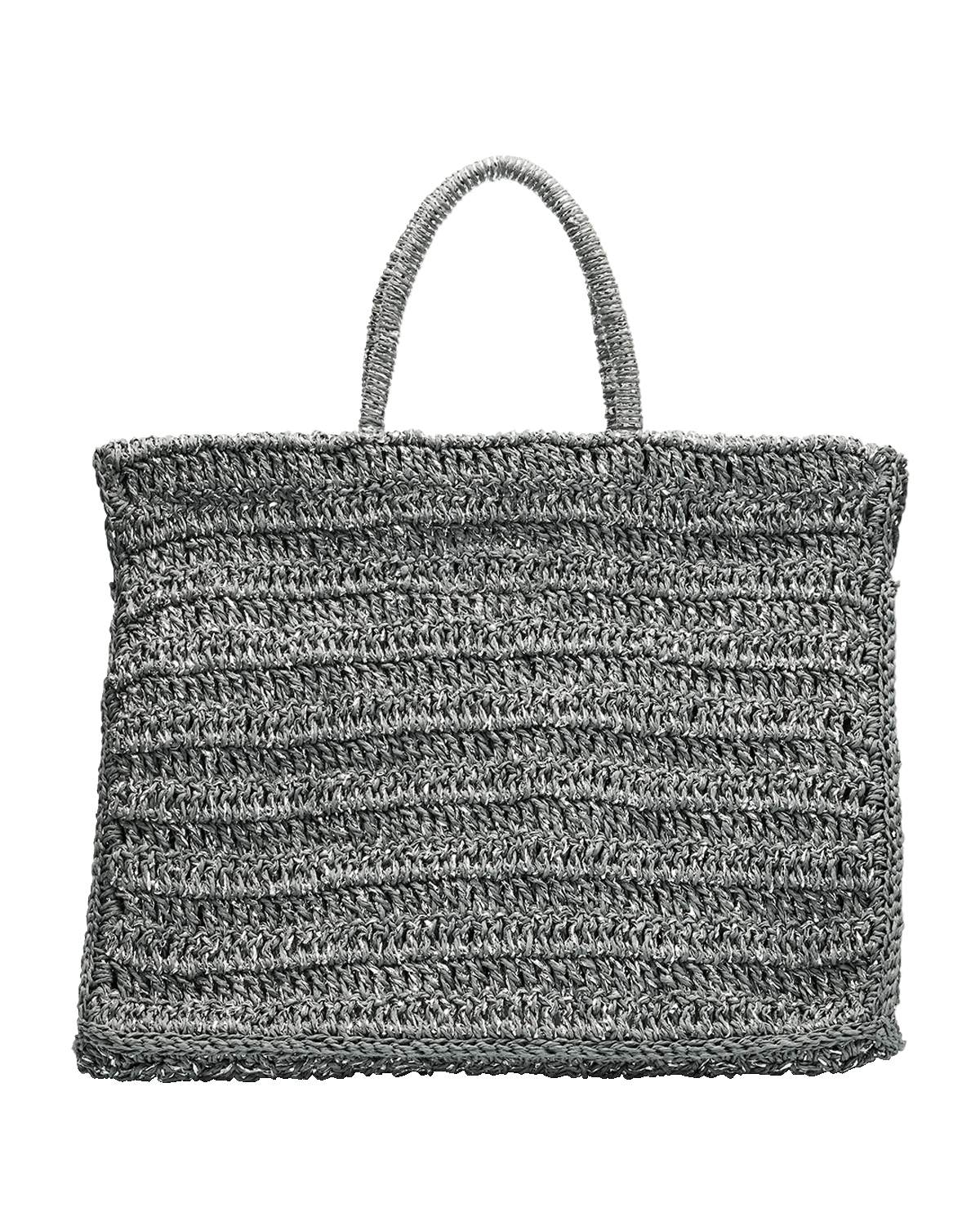 BTB Los Angeles Stella Metallic Straw Box Tote Bag