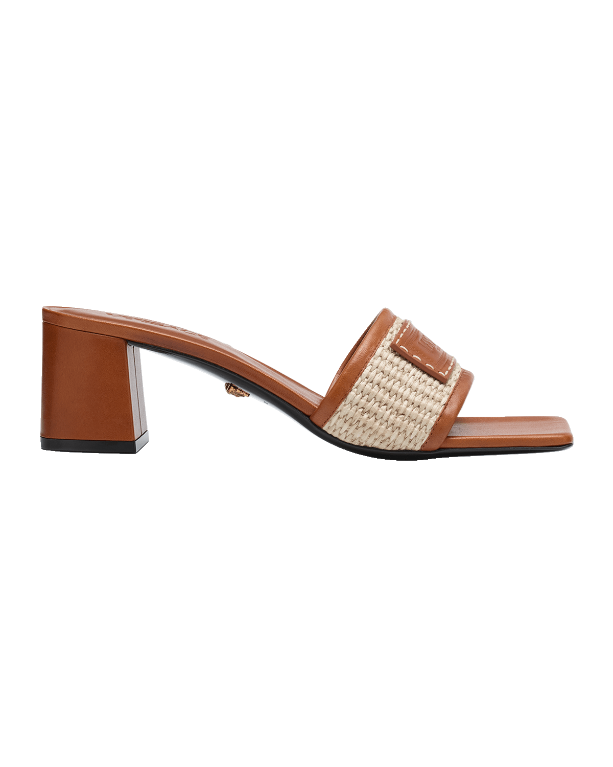 Versace Athena Woven Logo Mule Sandals