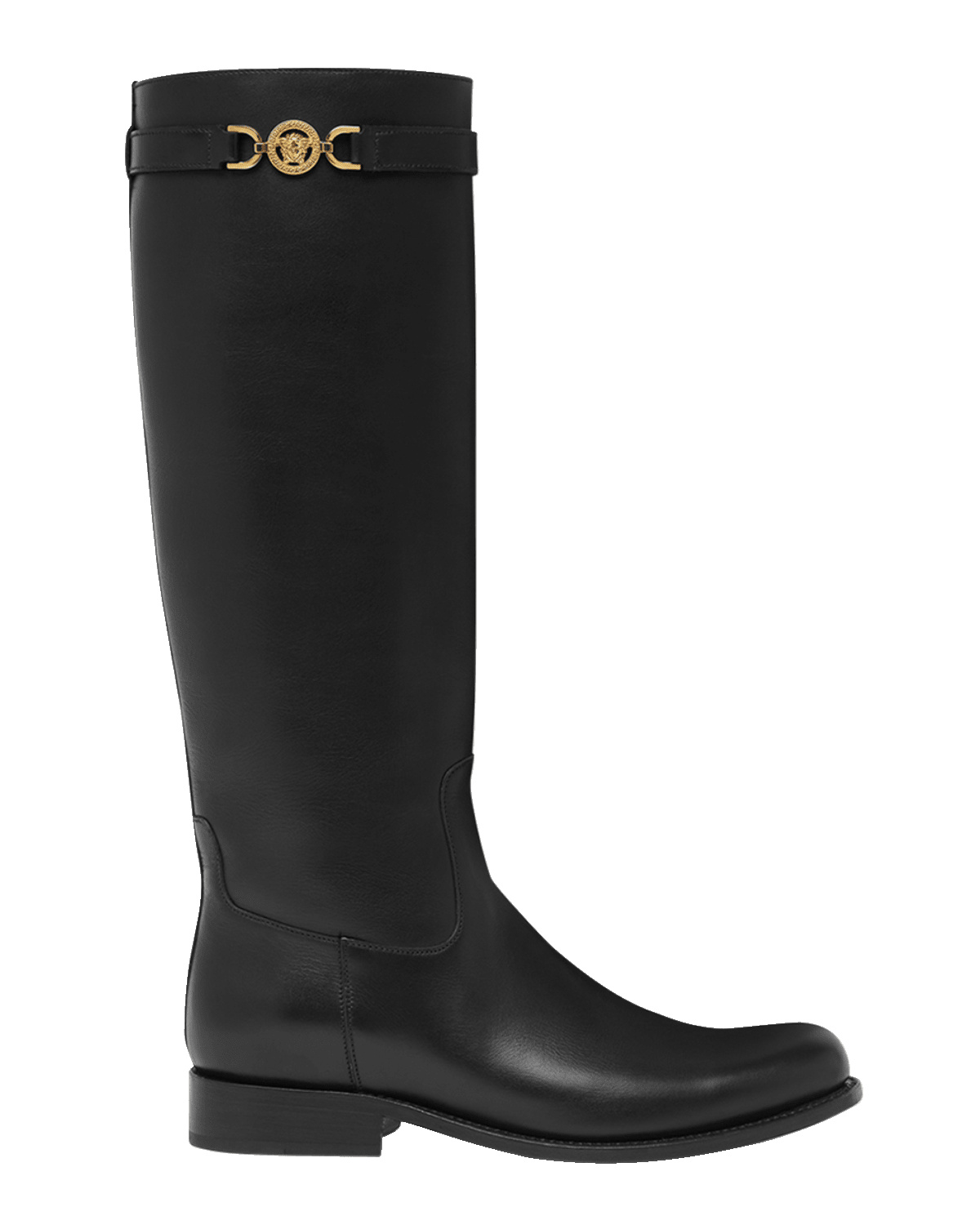 Versace Medusa Leather Riding Boots