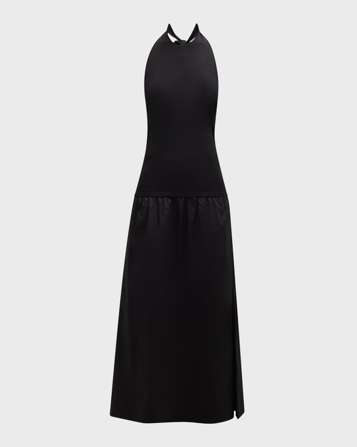 SIMONMILLER Junjo Combo Knit Poplin Backless Maxi Dress