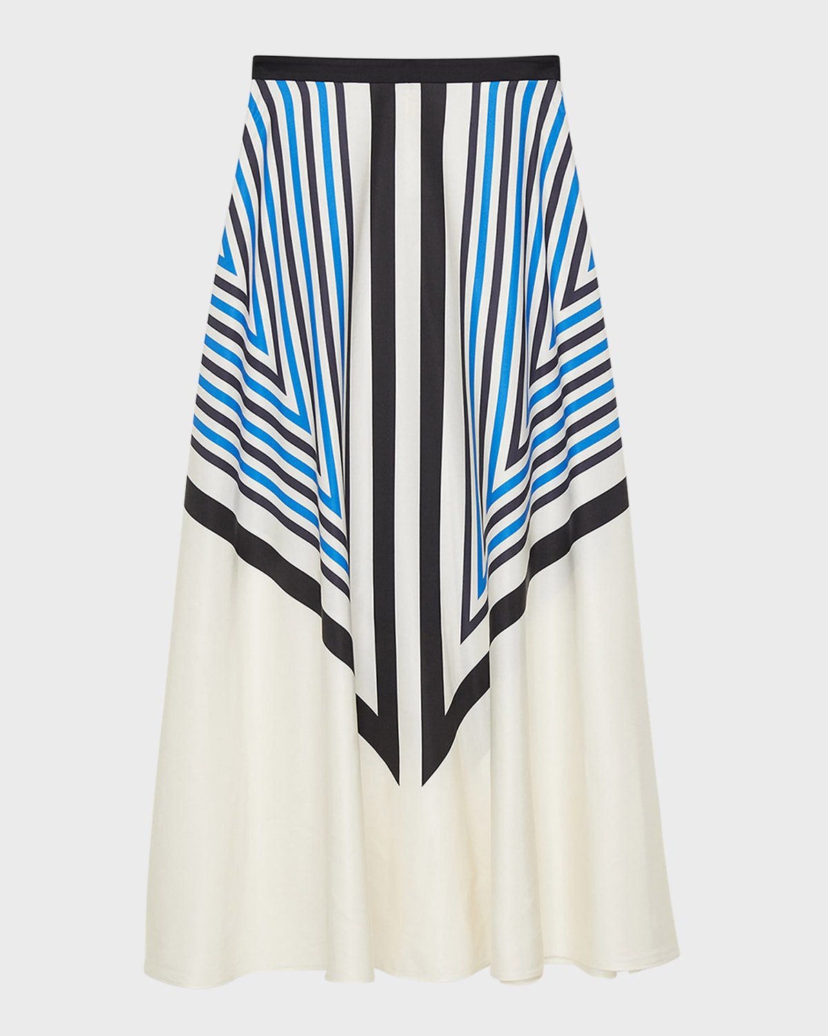 Joseph Avron Striped A-Line Maxi Skirt