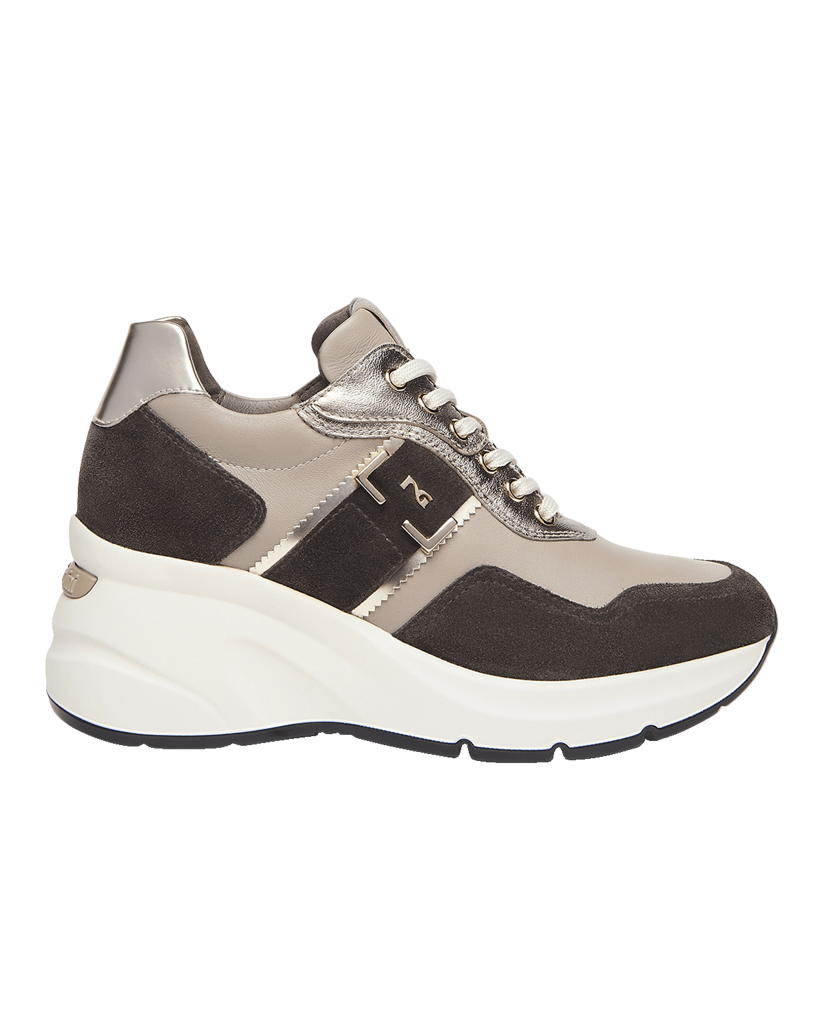 NeroGiardini Mixed Leather Wedge Fashion Sneakers