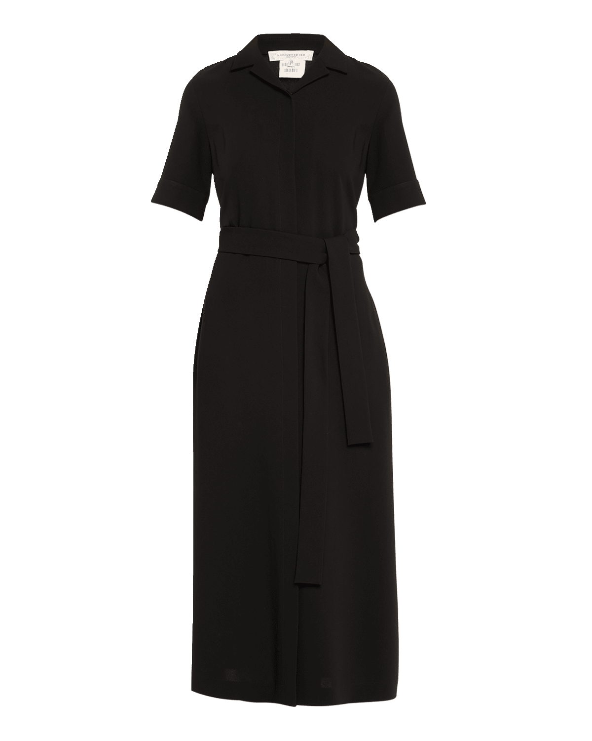 Lafayette 148 New York Belted Notch-Collar Midi Shirtdress