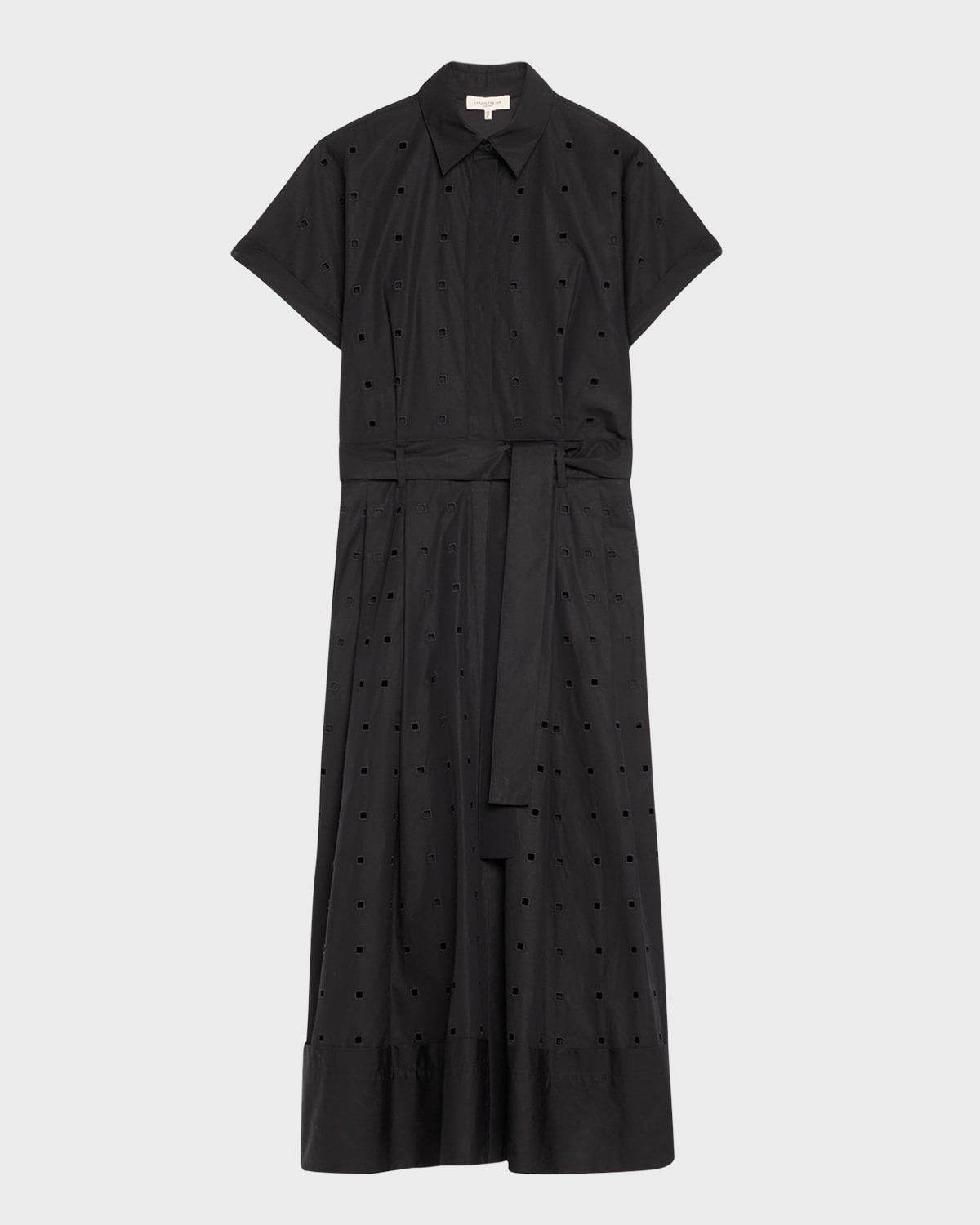 Lafayette 148 New York Eyelet-Embroidered Cotton Midi Shirtdress