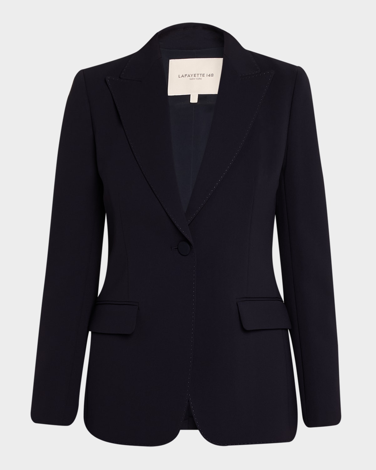Lafayette 148 New York Single-Button Finesse Crepe Blazer