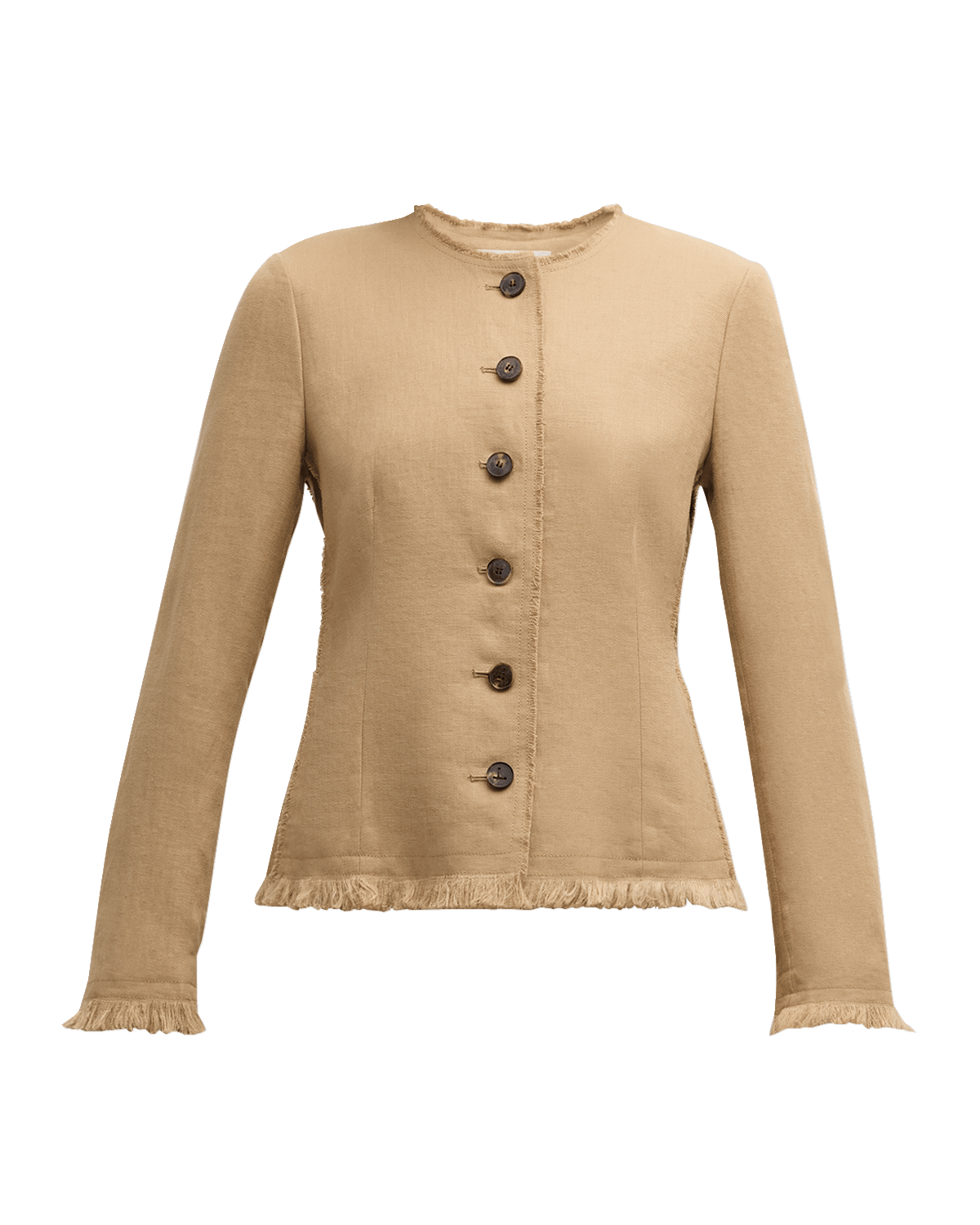 Lafayette 148 New York Fringe-Trim Linen Jacket