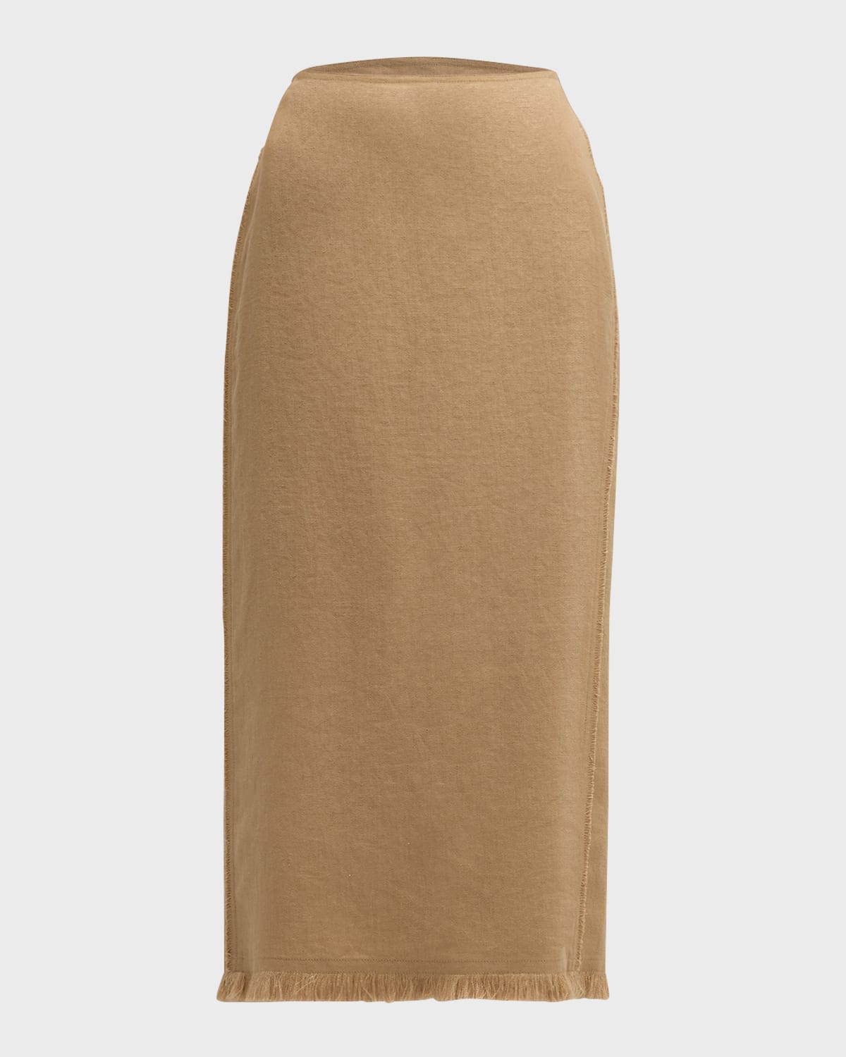 Lafayette 148 New York Fringe-Trim Linen Pencil Skirt