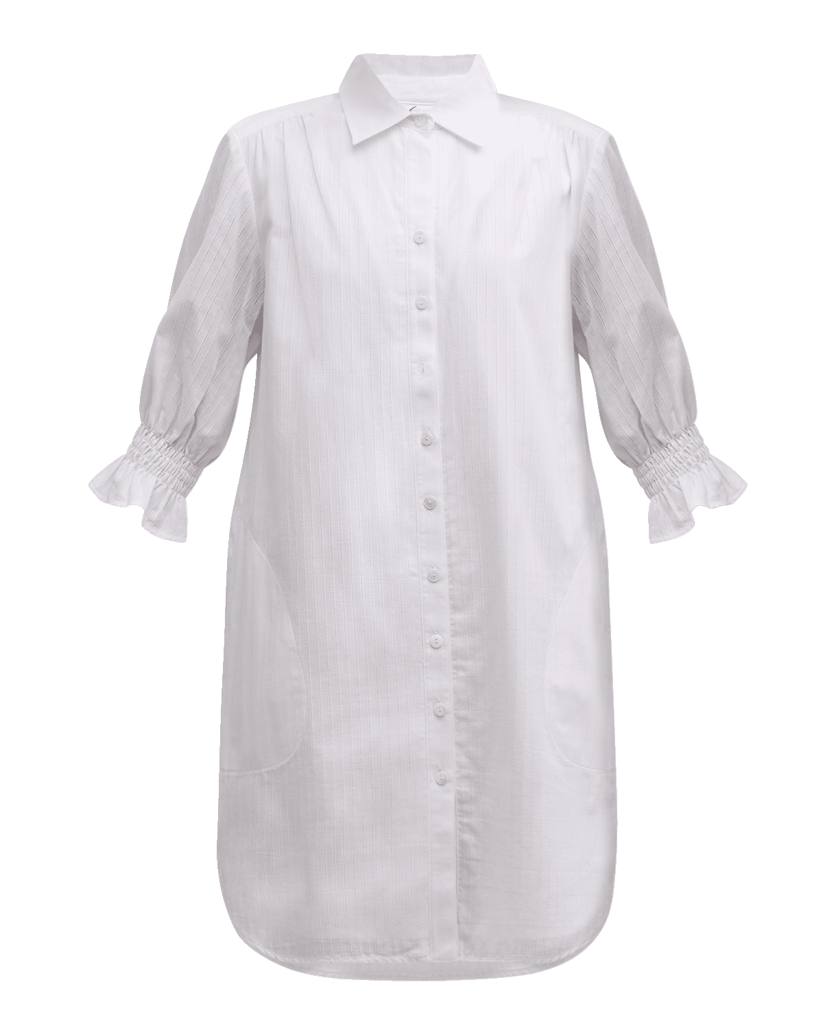 Finley Miller Eyelet Striped Midi Shirtdress