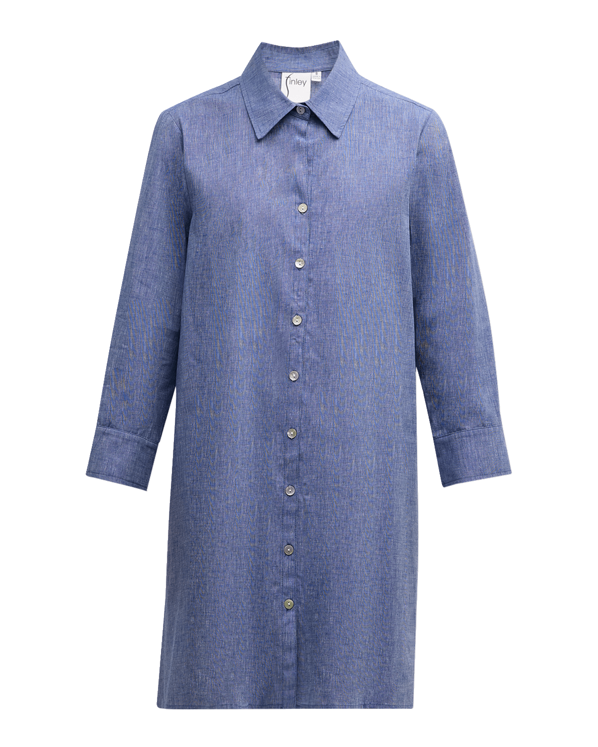 Finley 3/4-Sleeve Trapeze Oxford Shirtdress